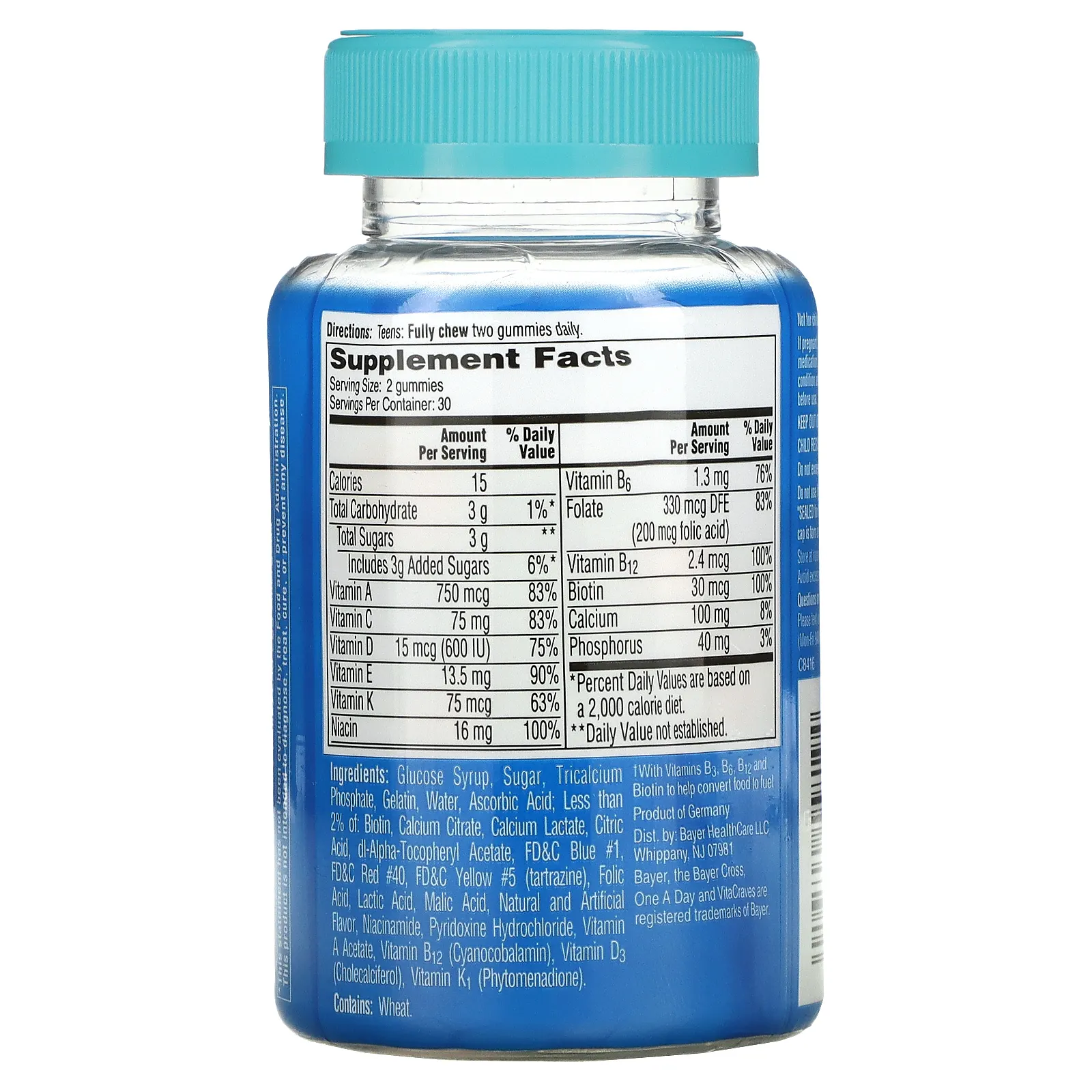 One-A-Day,  ВитаЖажда , ежедневный мультивитаминный комплекс из серии  Раз в день  для мальчиков-тинэйджеров, 60 жевательных пастилок