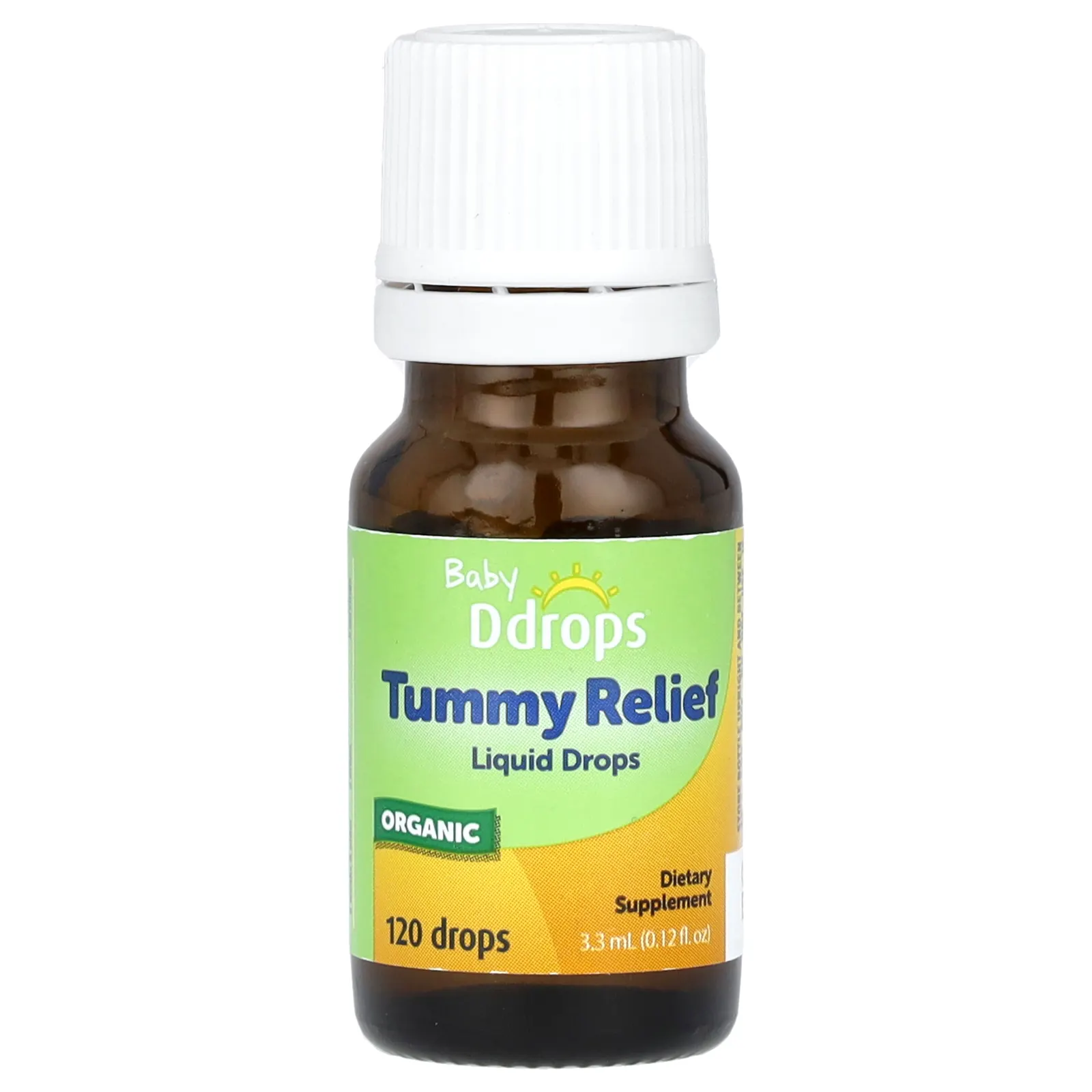 Ddrops, Baby, органические жидкие капли для облегчения живота, для новорожденных, 120 капель, 3,3 мл (0,12 жидк. Унции)