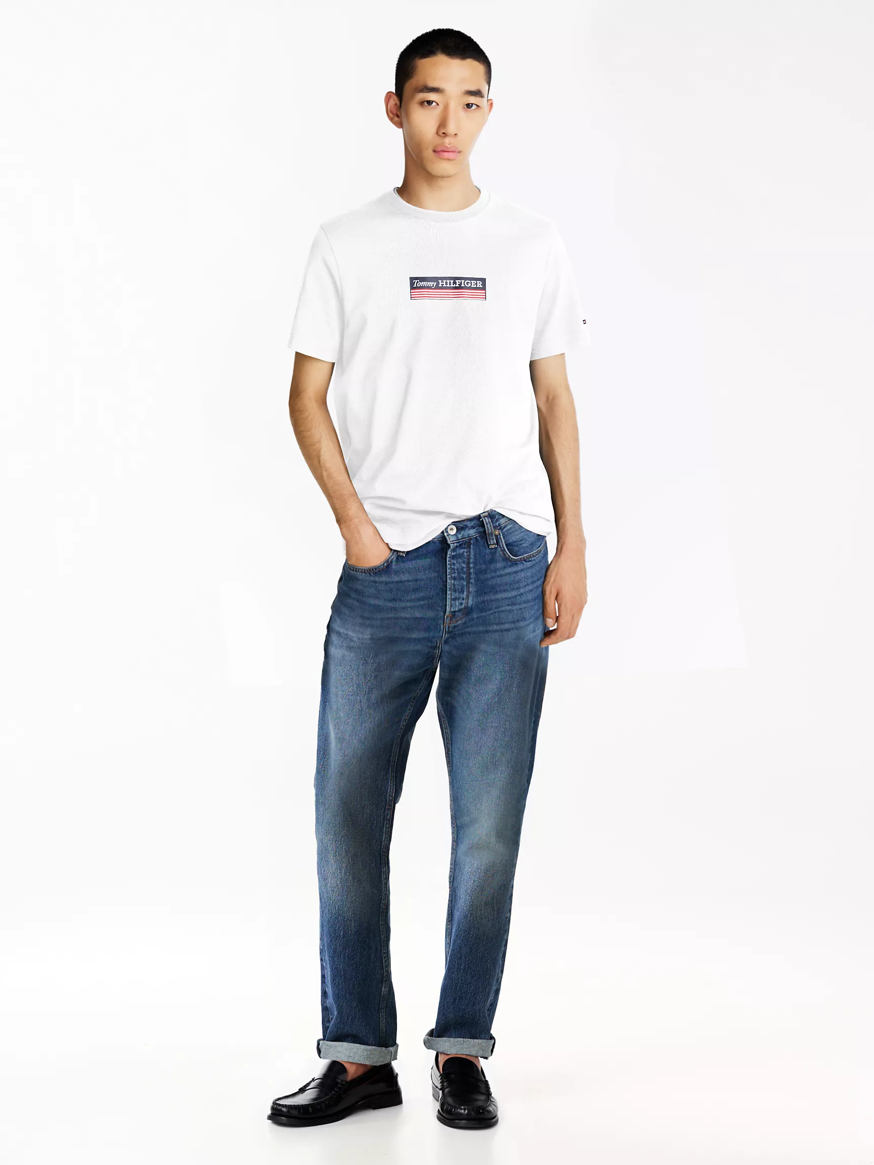 Мужская футболка Tommy Hilfiger, Футболка с логотипом в виде коробки Hilfiger