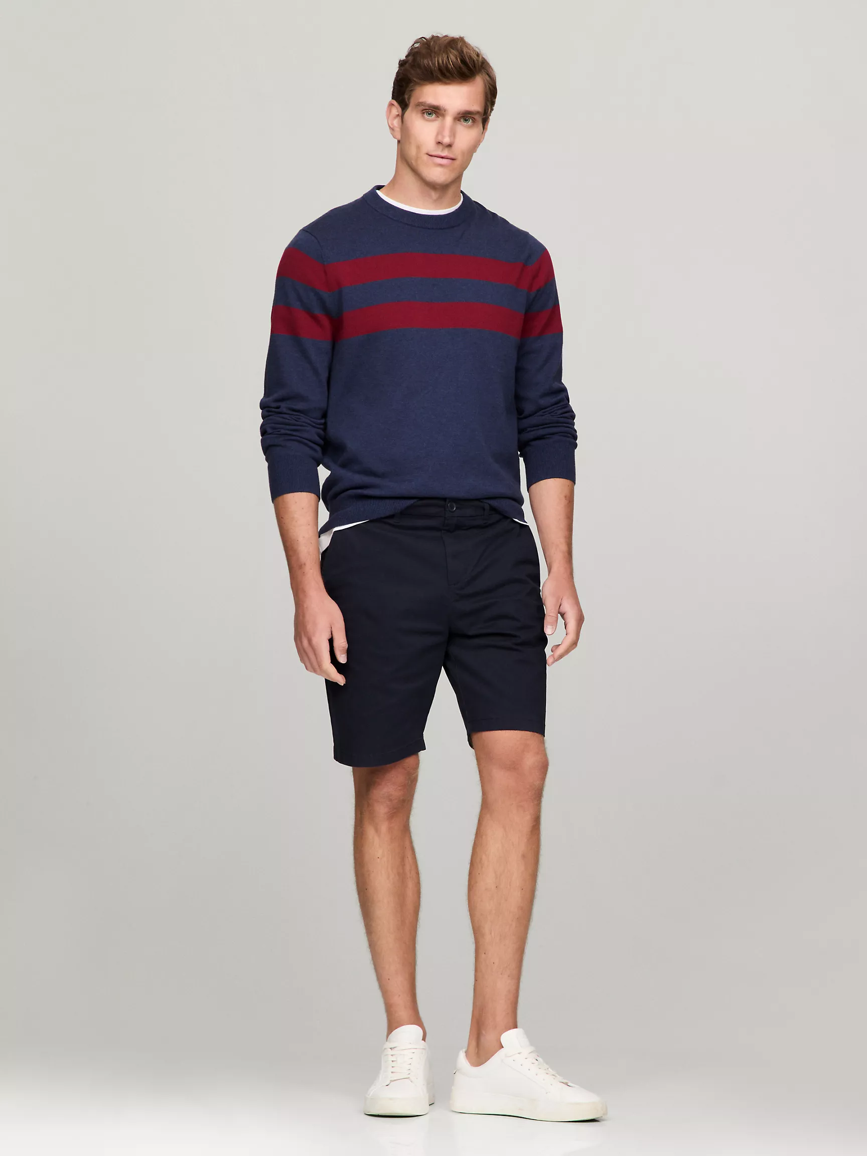 Мужской свитер Tommy Hilfiger, Свитер с двойной полоской и круглым вырезом