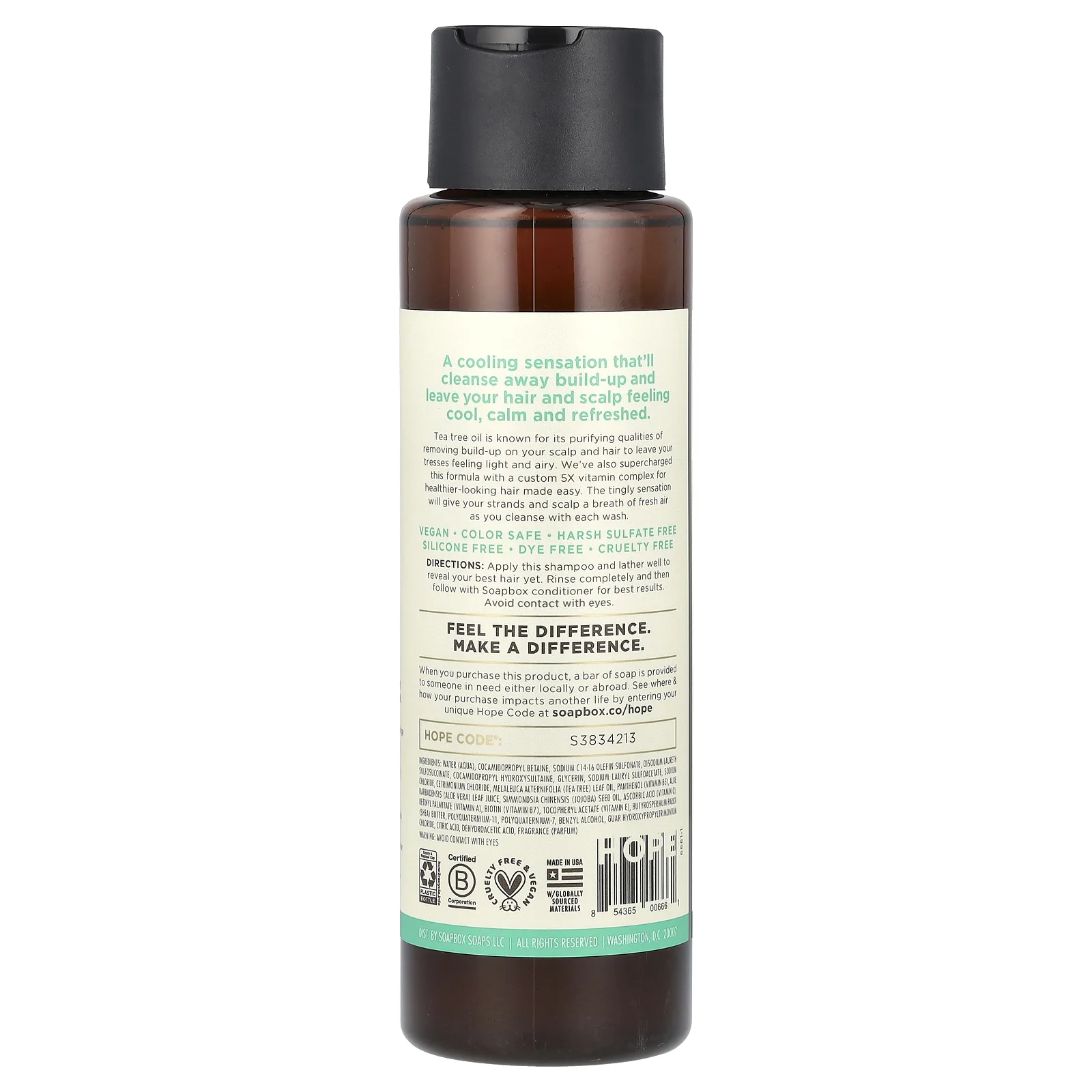 Soapbox, Шампунь с чайным деревом, очищение и очищение, 473 мл (16 жидк. Унций)