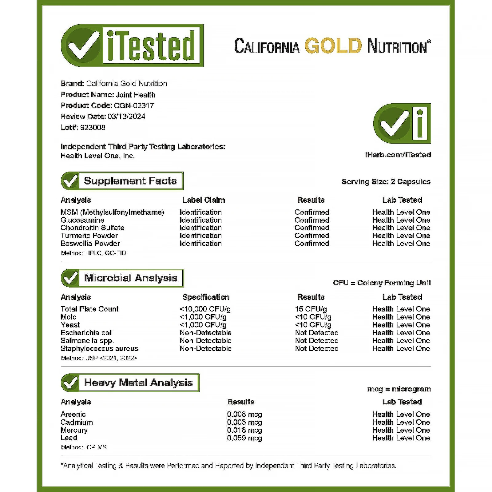 California Gold Nutrition, Sport, добавка для здоровья суставов, 90 растительных капсул