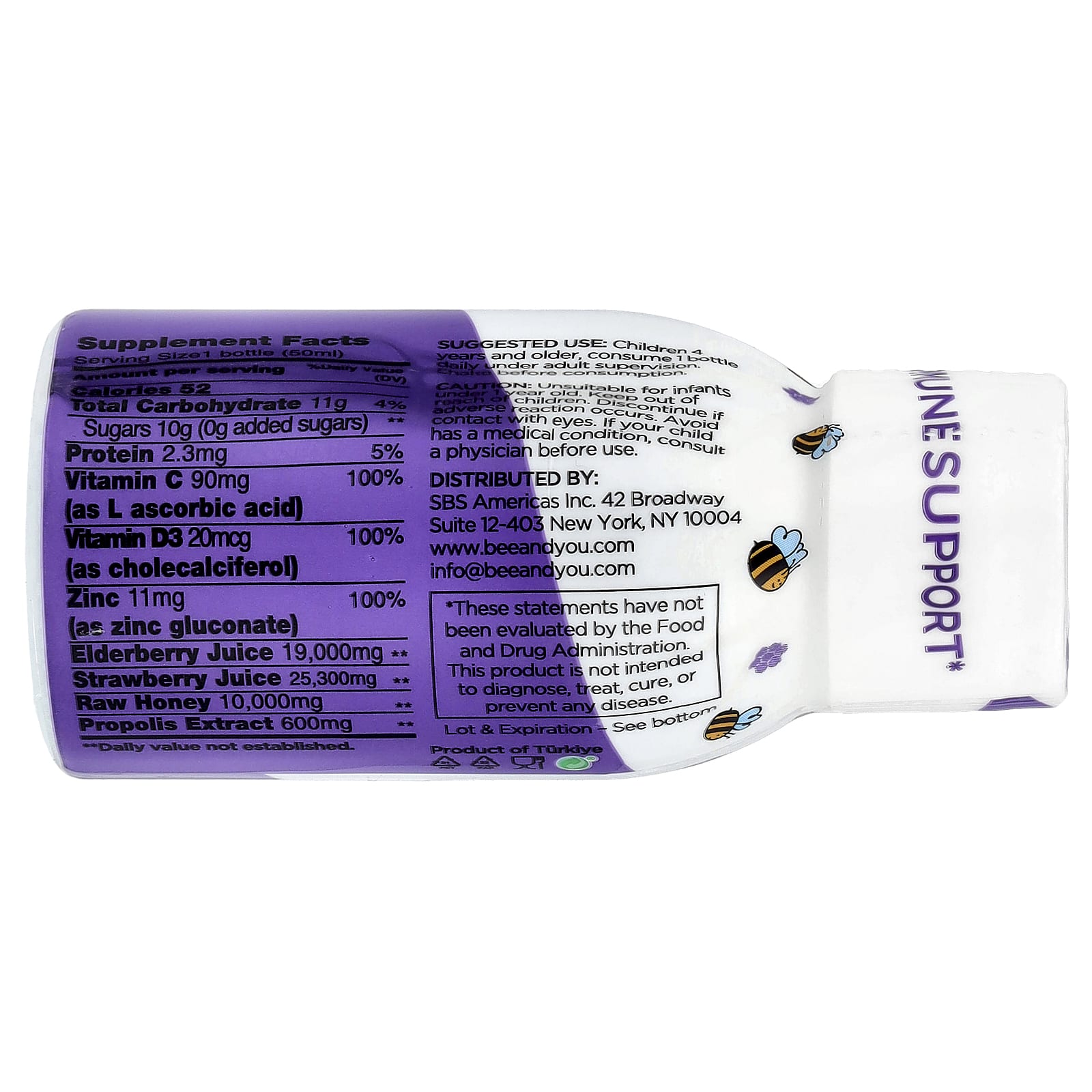 Bee&You, Kids Shot, 50 мл (1,69 жидк. Унции)