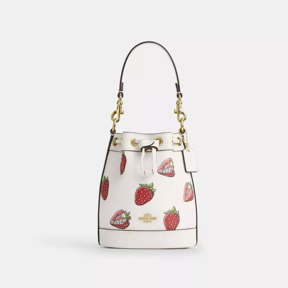 Сумка COACH Mini Bucket Bag With Strawberry Print