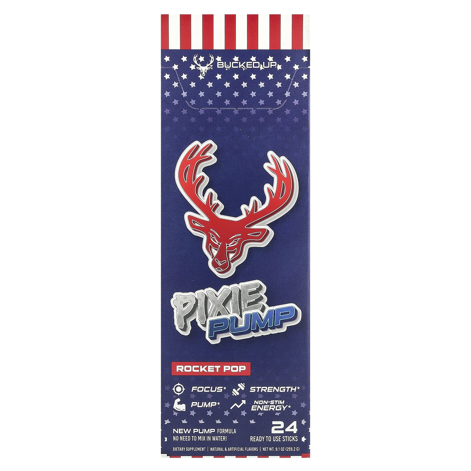 Bucked Up, Pixie Pump, Rocket Pop, 24 палочки по 10,8 г (0,38 унции)