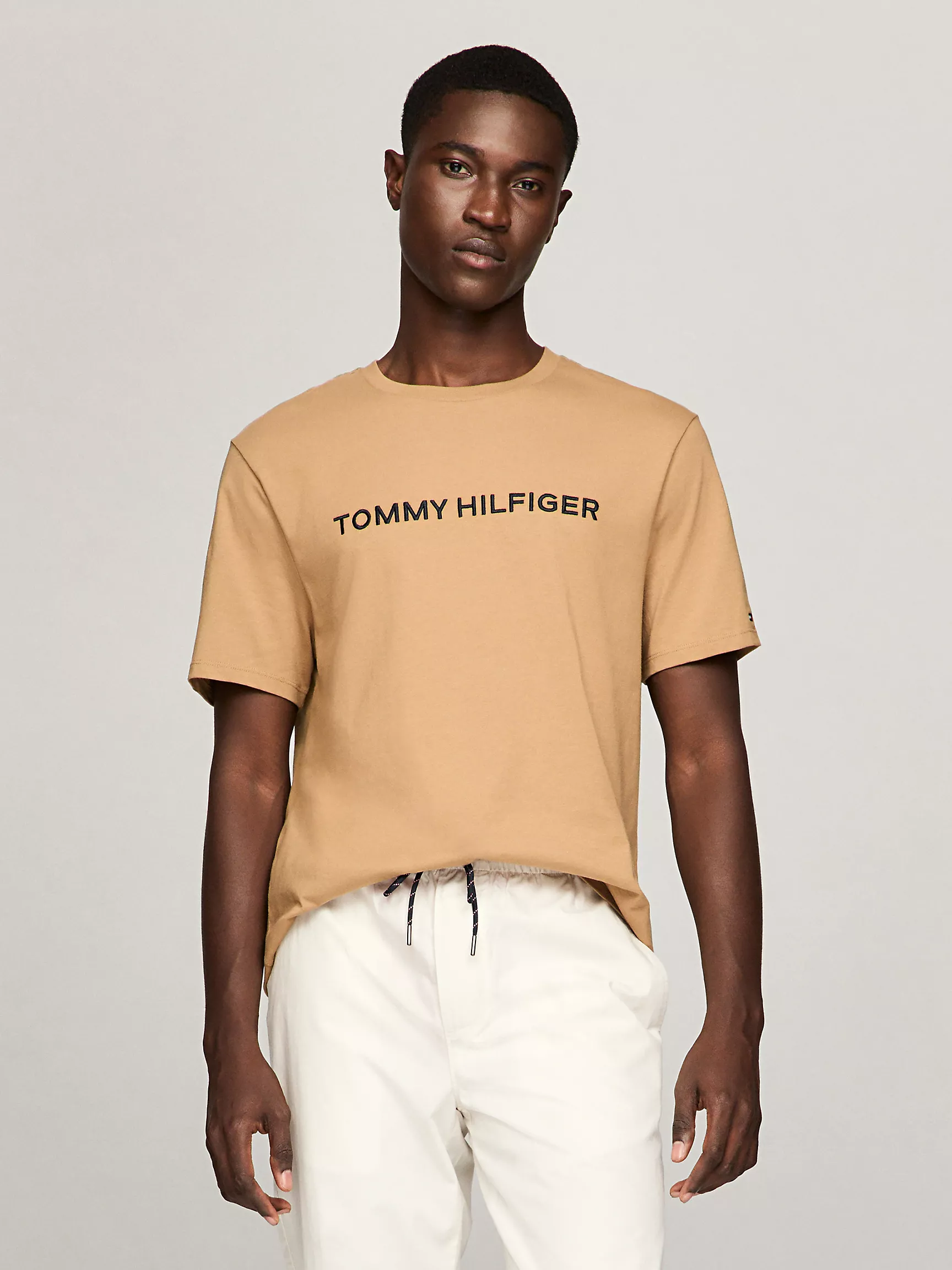 Мужская футболка Tommy Hilfiger, Футболка с вышитым логотипом Hilfiger Icon