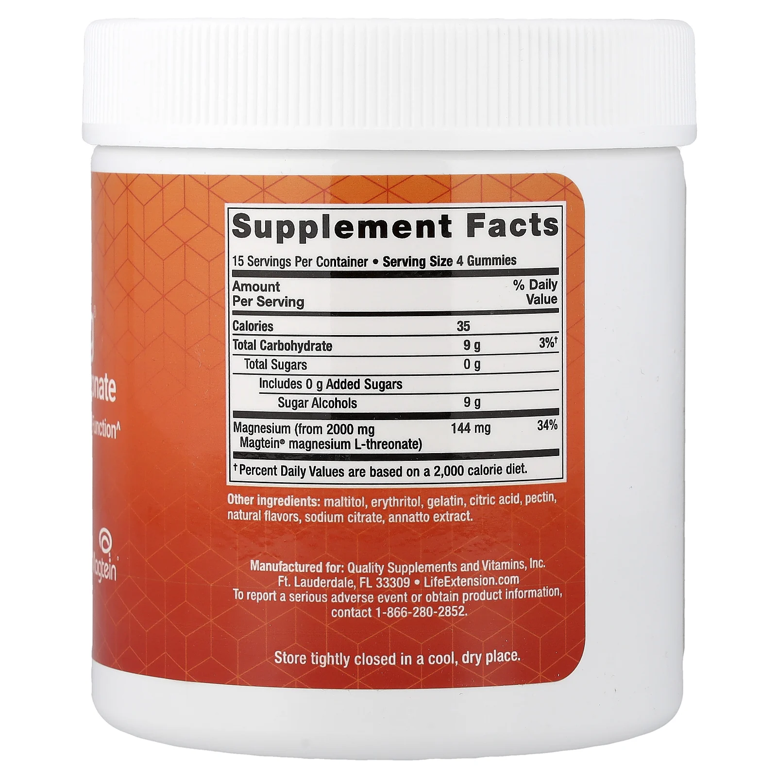 Life Extension, Neuro-Mag®, L-треонат магния, со вкусом натурального апельсина, 60 жевательных таблеток (36 мг в 1 таблетке)