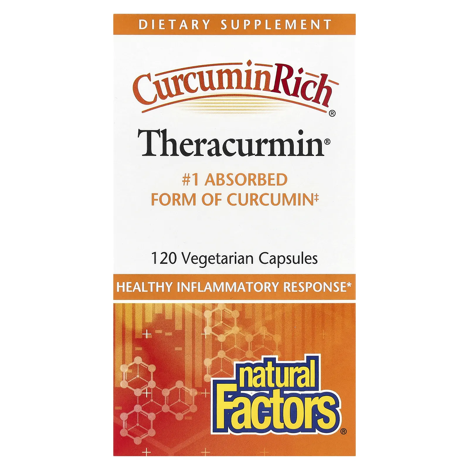 Natural Factors, CurcuminRich, Theracurmin, куркумин, 120 растительных капсул