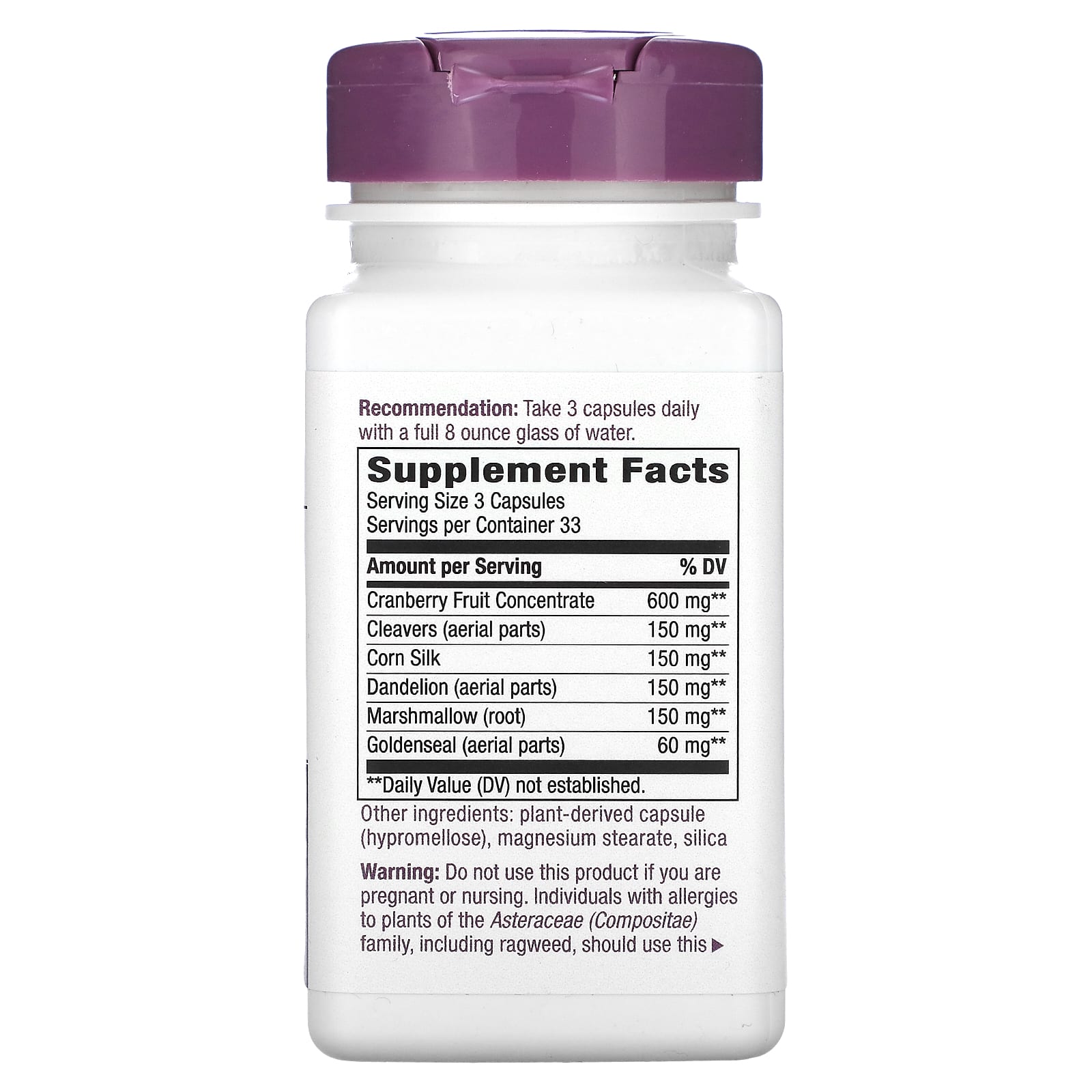 Nature's Way, Urinary, с клюквой, 1260 мг, 100 веганских капсул (420 мг в 1 капсуле)