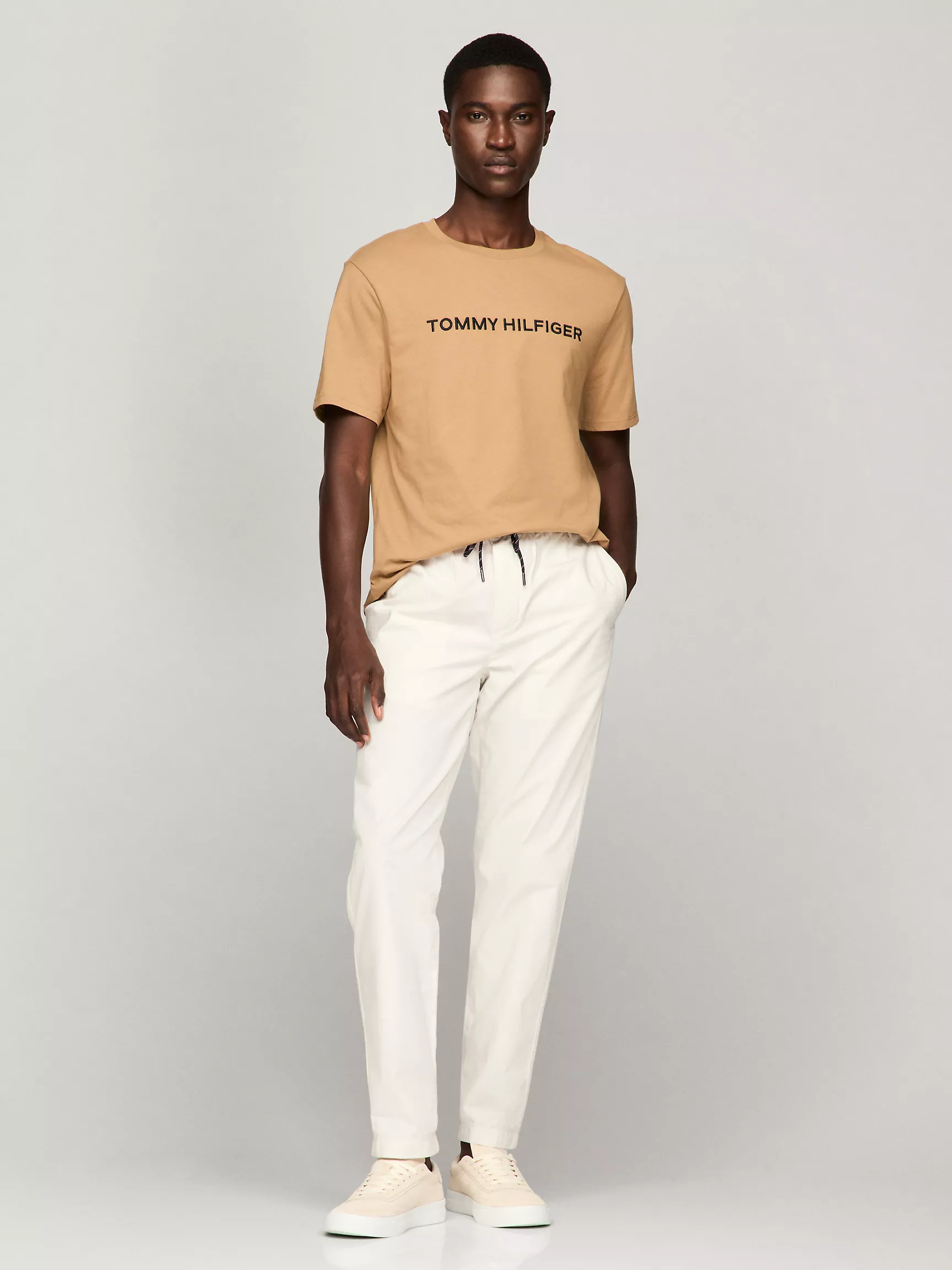 Мужская футболка Tommy Hilfiger, Футболка с вышитым логотипом Hilfiger Icon