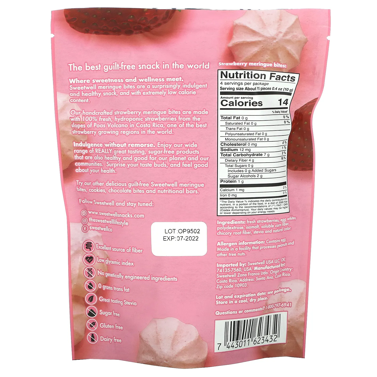 Sweetwell, Keto Bites, клубничное безе, 40 г (1,4 унции)