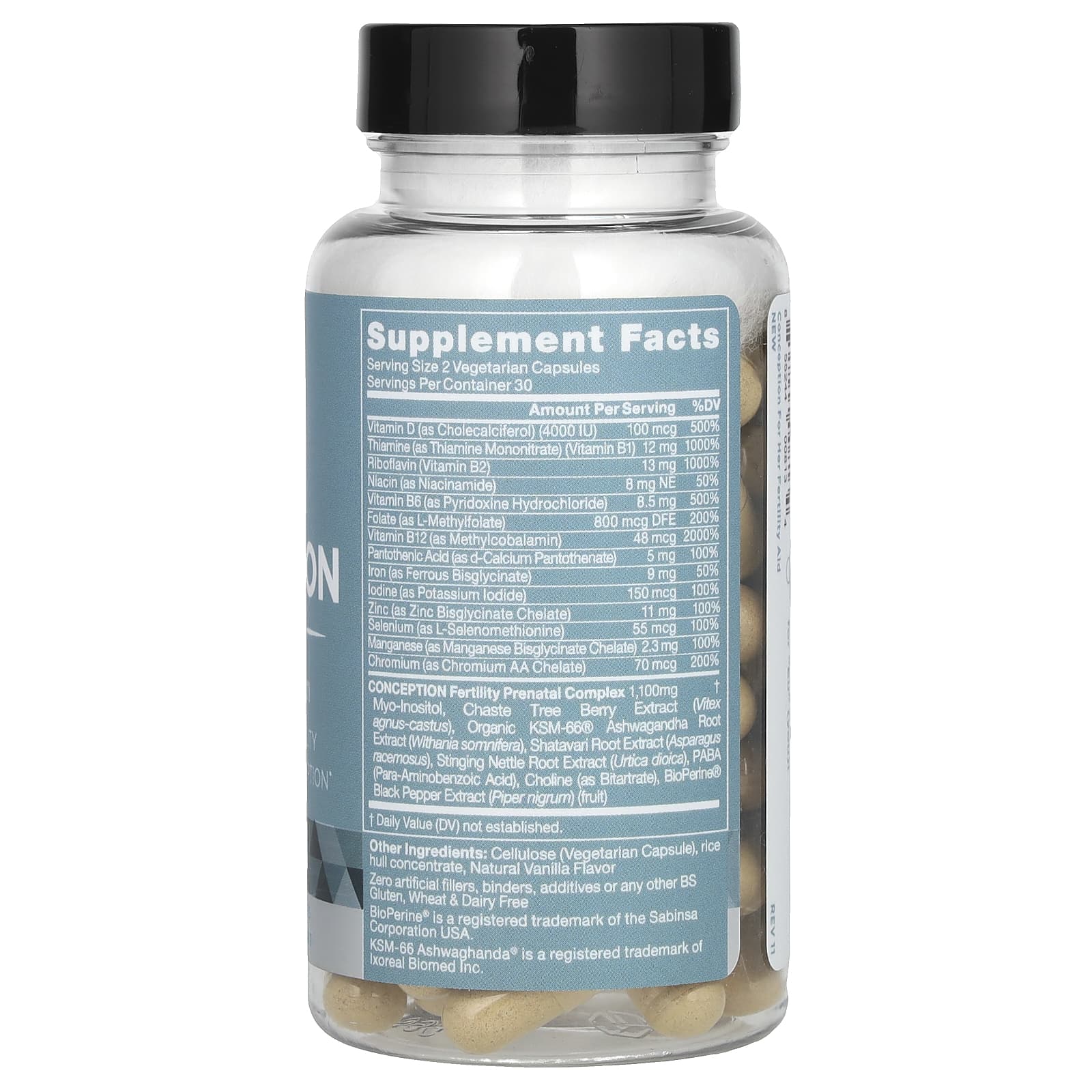 Eu Natural, Conception for Her, мультивитамины для поддержки женской фертильности, 60 вегетарианских капсул