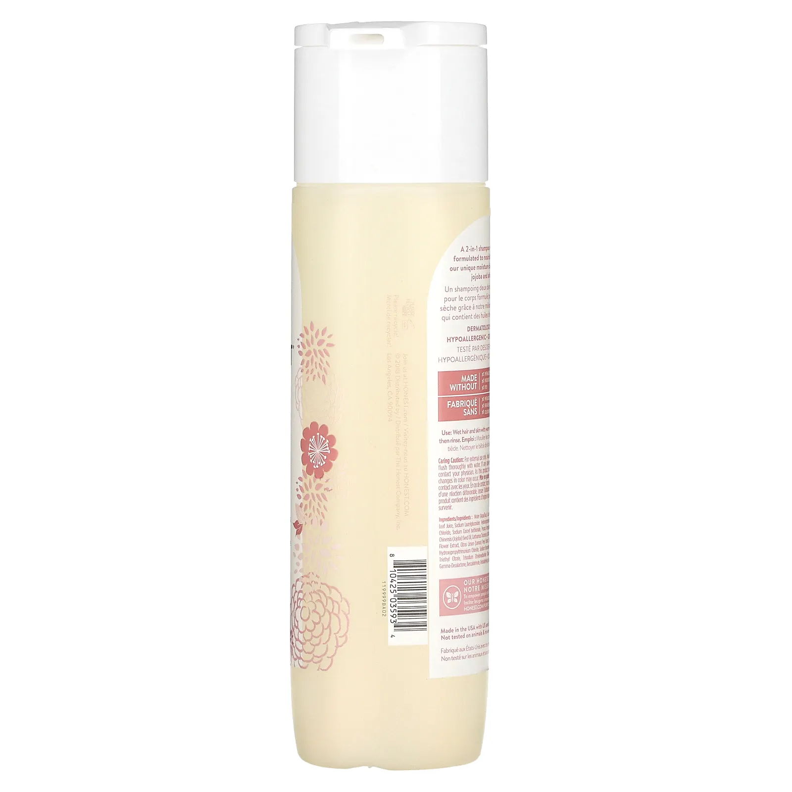 The Honest Company, Нежно питательный шампунь + гель для душа, сладкий миндаль, 10,0 жидких унций (295 мл)