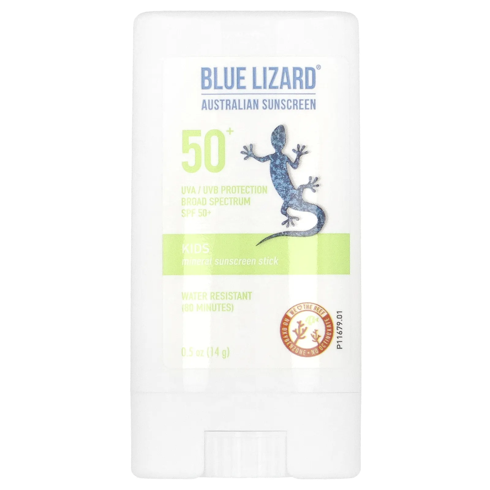 Blue Lizard Australian Sunscreen, Минеральное солнцезащитное средство-стик для детей, SPF 50+, 14 г (0,5 унции)