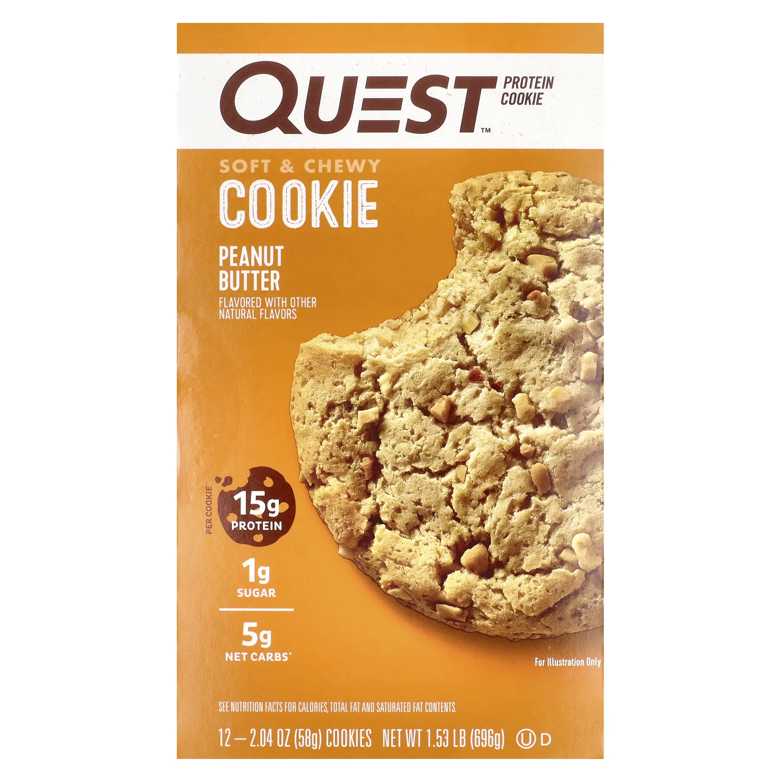 Quest Nutrition, Protein Cookie, арахисовая паста, 12 пакетиков, 58 г (2,04 унции)