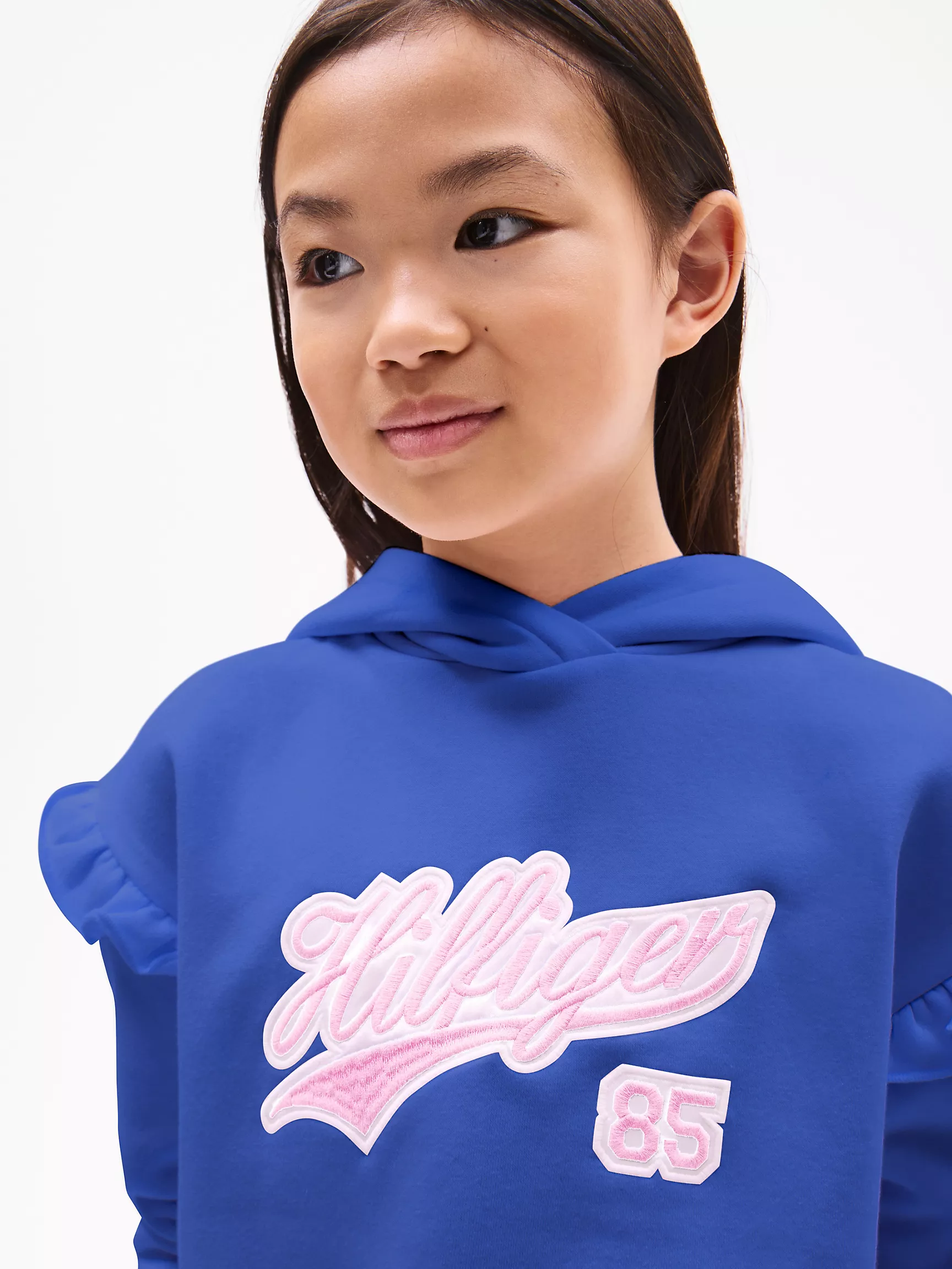 Худи для девочек Tommy Hilfiger, Детское худи с рюшами и логотипом Hilfiger Script