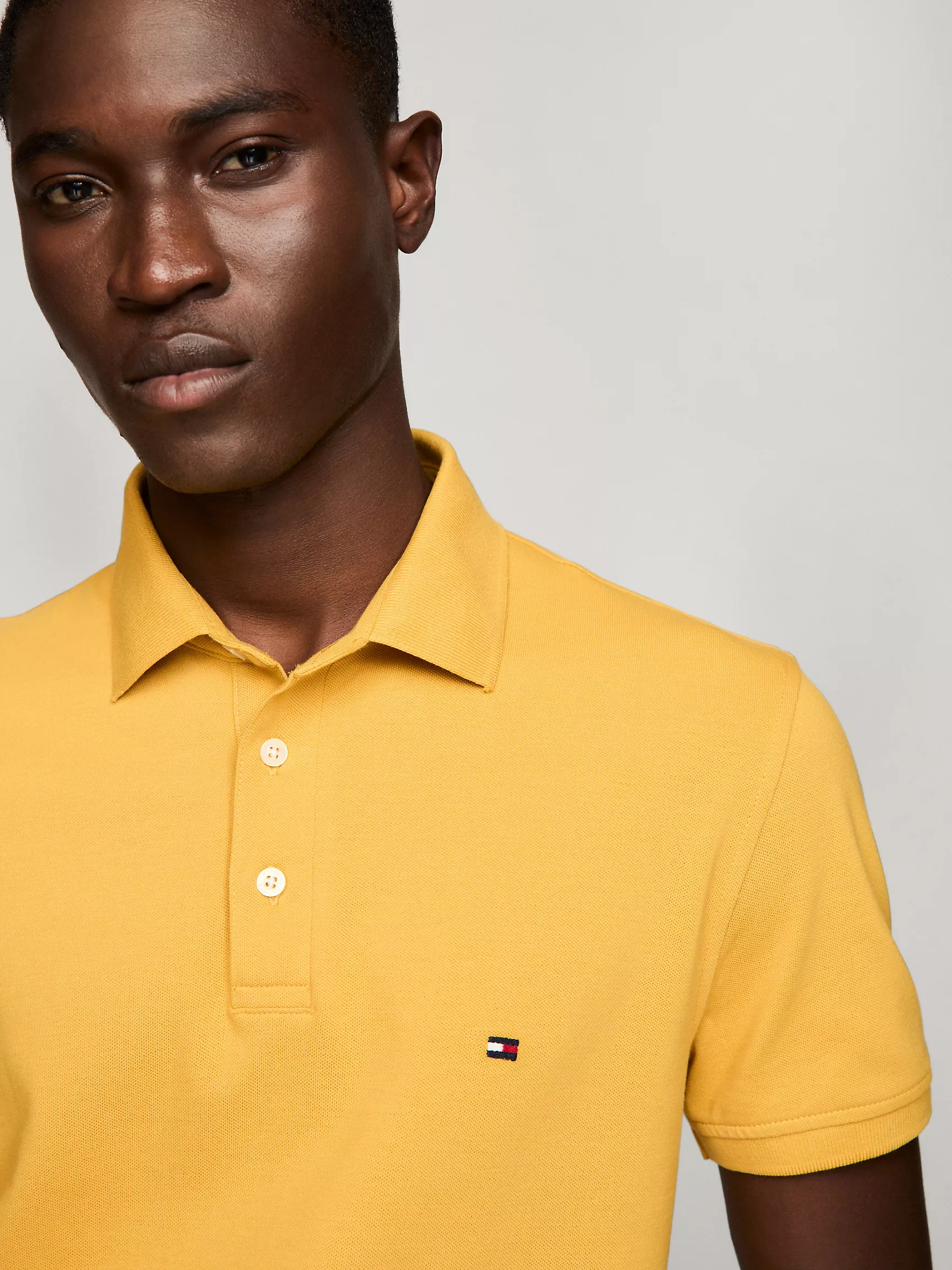 Мужское поло Tommy Hilfiger, Приталенное эластичное поло из пике