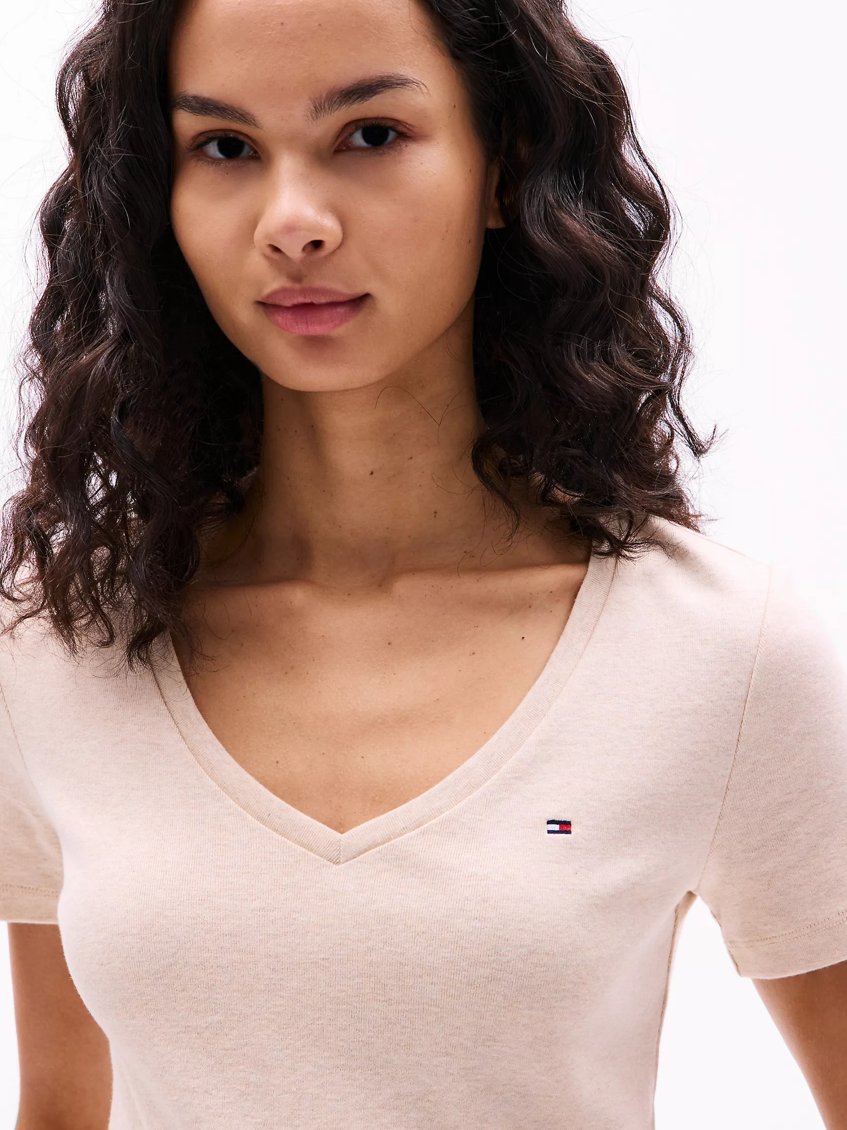 Женская футболка Tommy Hilfiger, Футболка с V-образным вырезом