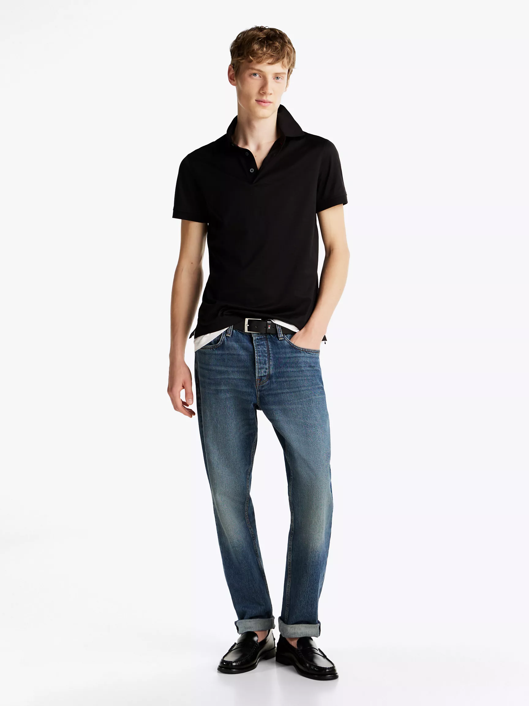 Мужское поло Tommy Hilfiger, Приталенное поло из мерсеризованного хлопка