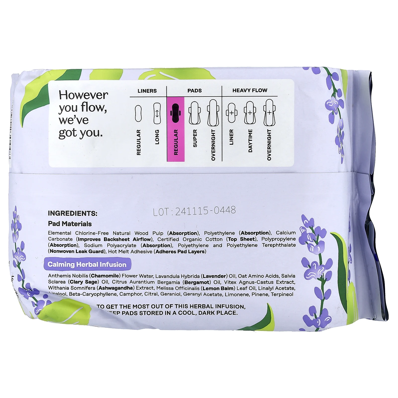 The Honey Pot Company, органический успокаивающий травяной настой, подушечки с крылышками, обычные, 20 шт.