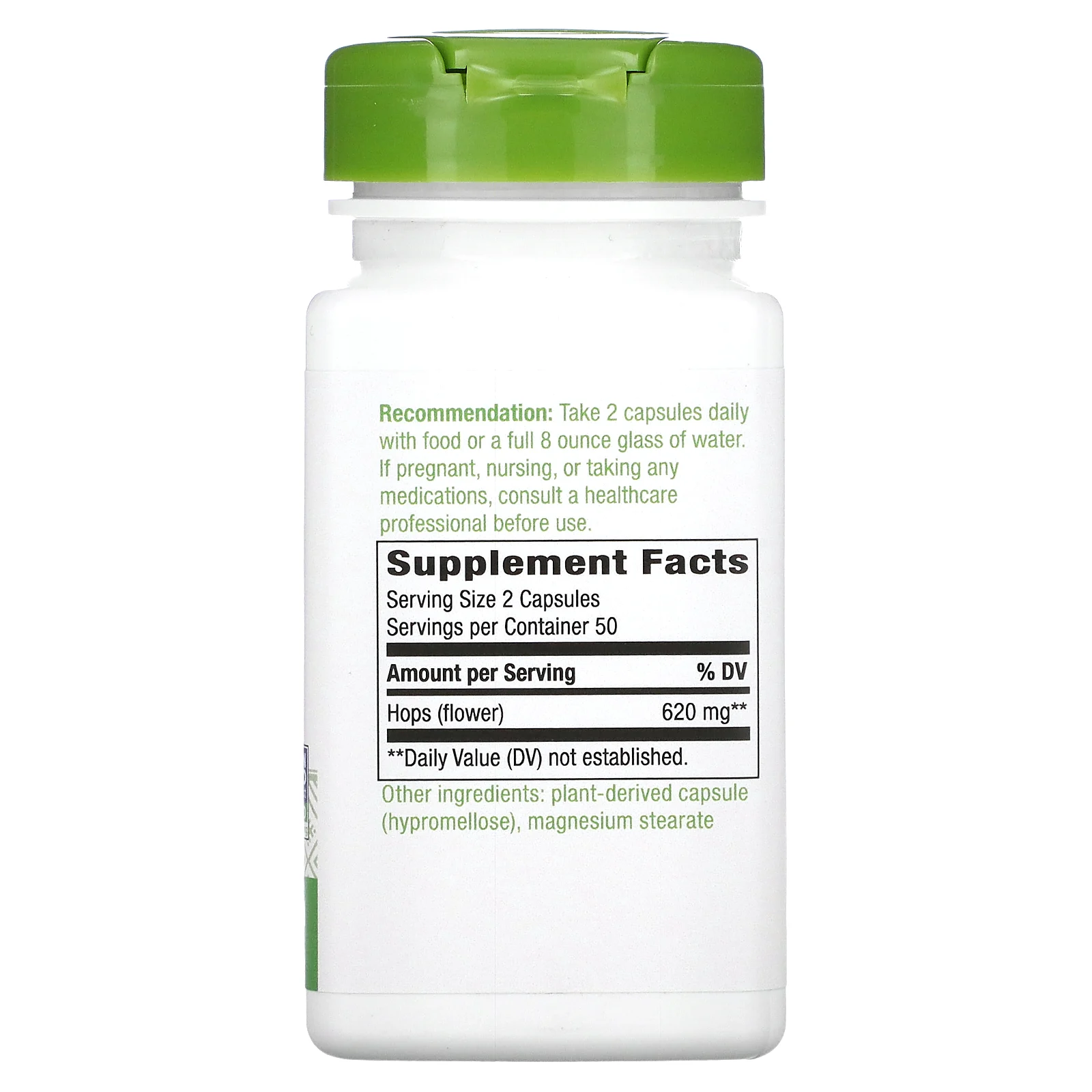 Nature's Way, цветки хмеля, 620 мг, 100 веганских капсул (310 мг в 1 капсуле)