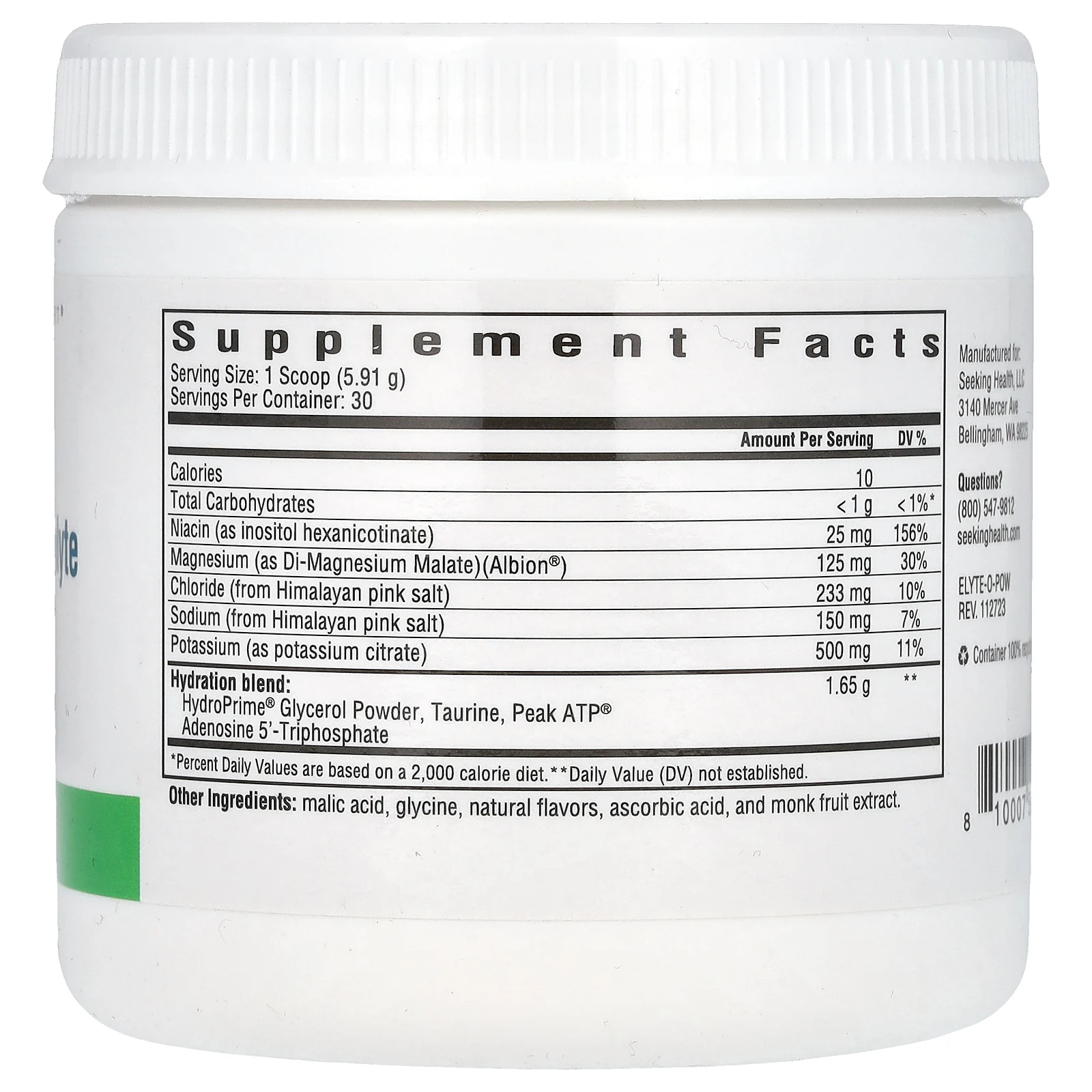 Seeking Health, Optimum, электролит, со вкусом апельсина, 177,3 г (6,25 унции)