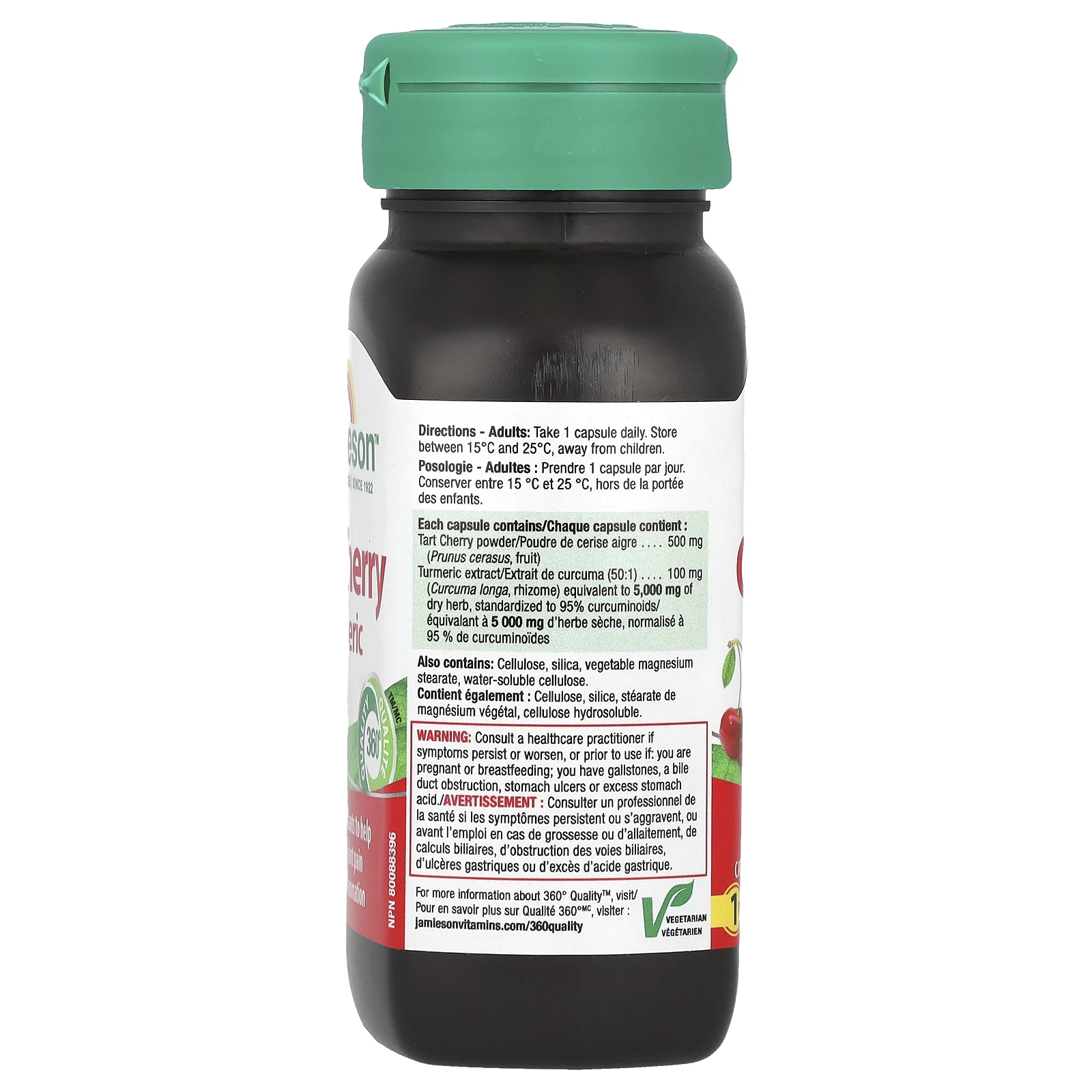 Jamieson Vitamins, Вишня + куркума, 30 капсул