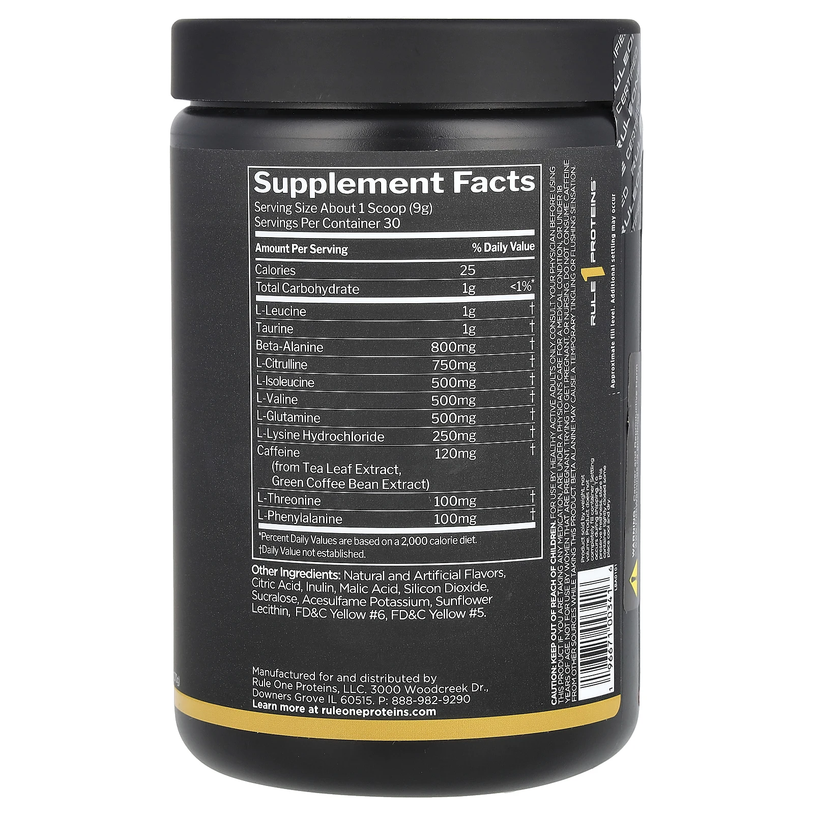 Rule One Proteins, Energized Amino, аминокислоты, персик и манго, 270 г (9,52 унции)