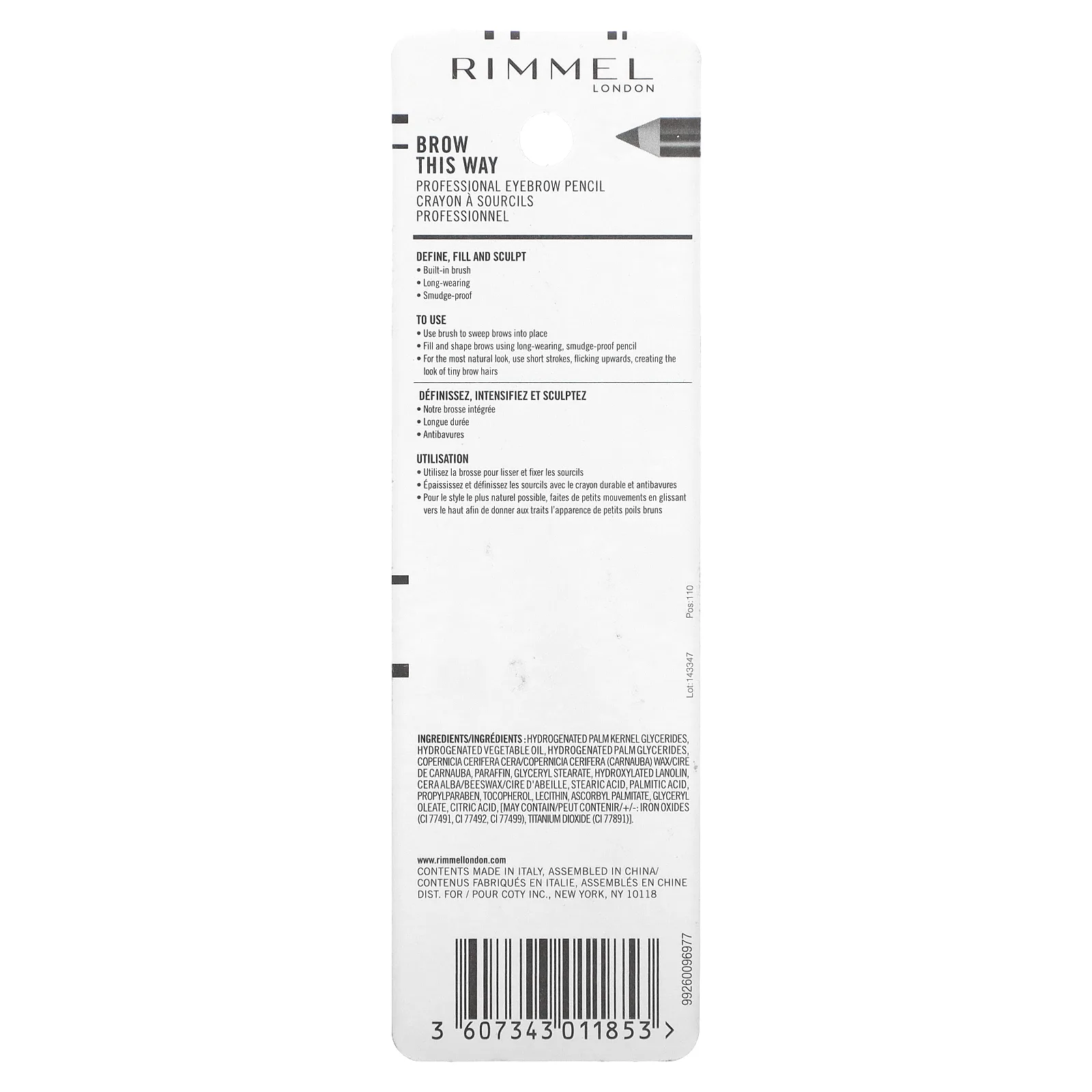 Rimmel London, Профессиональный карандаш для бровей, 002 светло-коричневый, 1,4 г