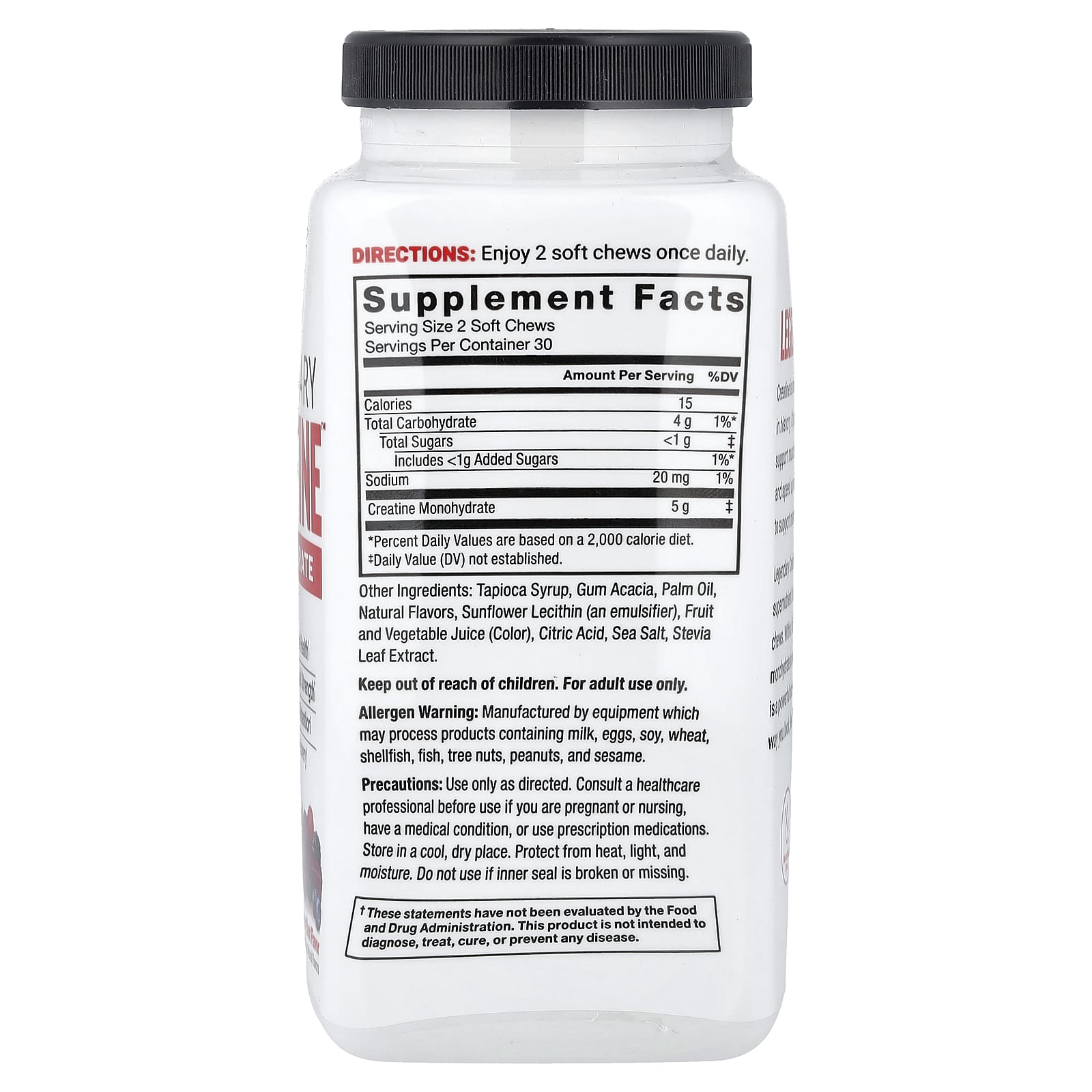 Force Factor, Legendary Creatine™, моногидрат креатина, с ягодным вкусом, 60 жевательных таблеток (2,5 г в 1 жевательной таблетке)