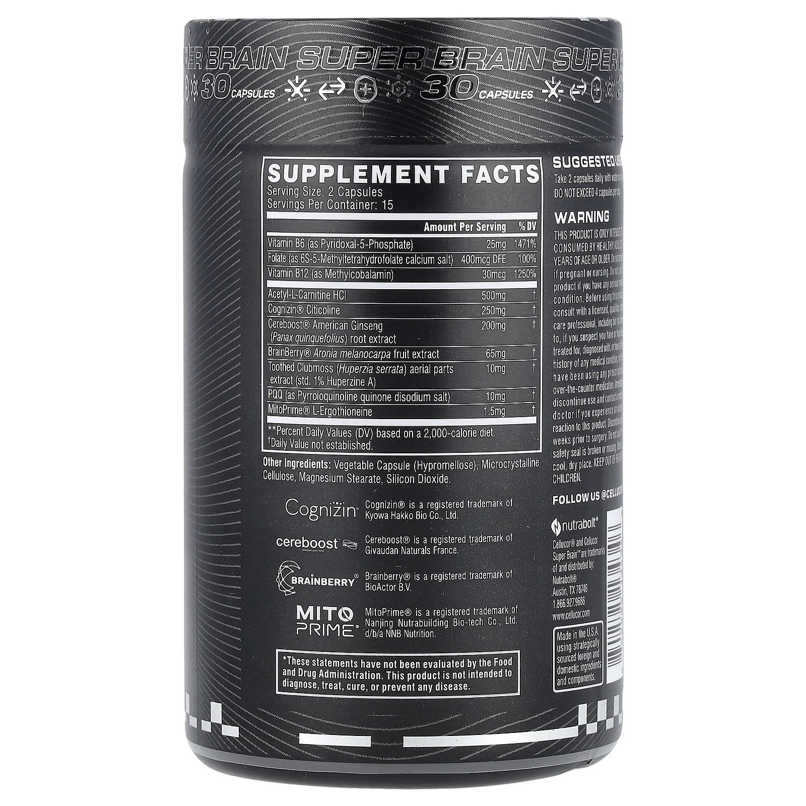 C4 / Cellucor, Super Brain™, 30 капсул