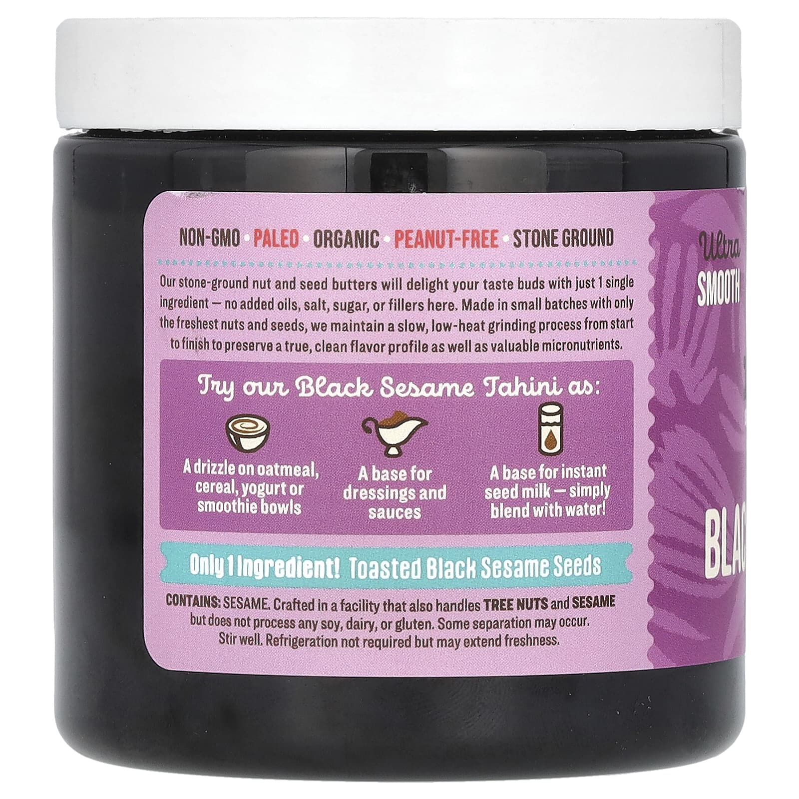 Dastony, Органические поджаренные тахини с черным кунжутом, очень гладкие, 227 г (8 унций)