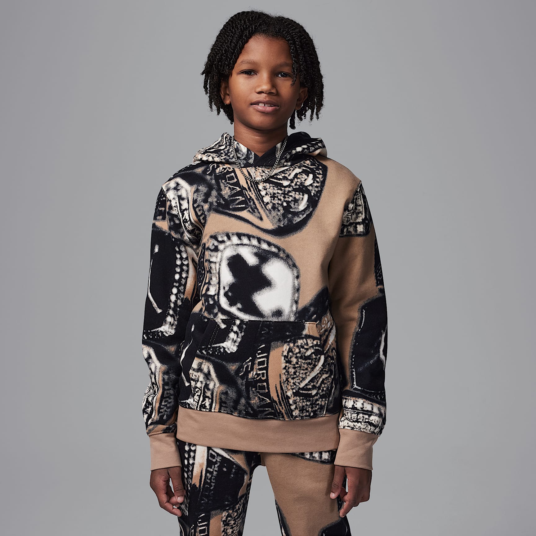 Jordan MVP Big Kids' Fleece Printed Pullover Hoodie