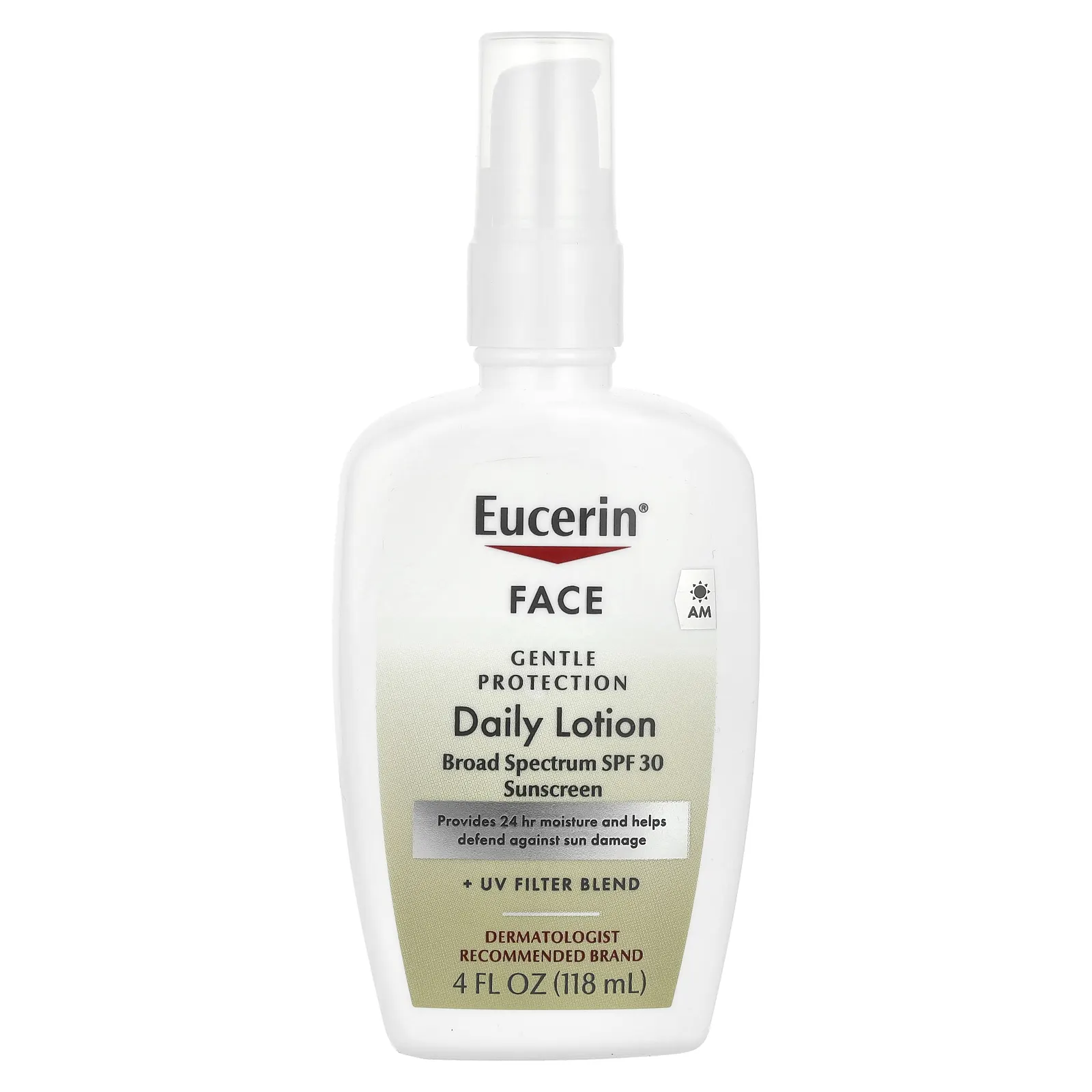 Eucerin, ежедневный солнцезащитный лосьон для лица, SPF 30, без отдушки, 118 мл (4 жидк. унции)