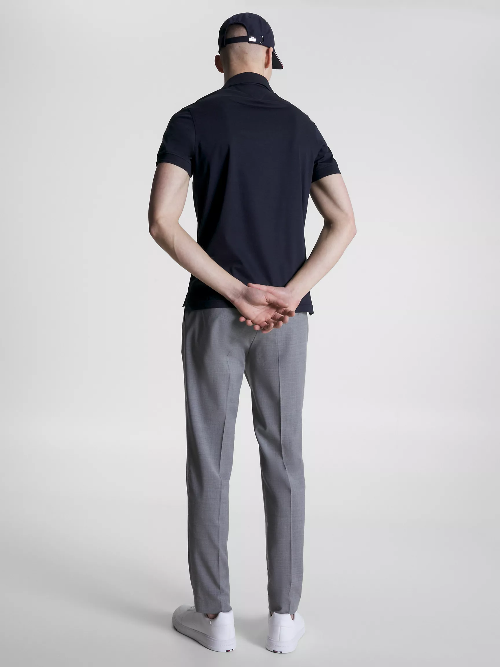 Мужское поло Tommy Hilfiger, Приталенное однотонное поло из мерсеризованного хлопка