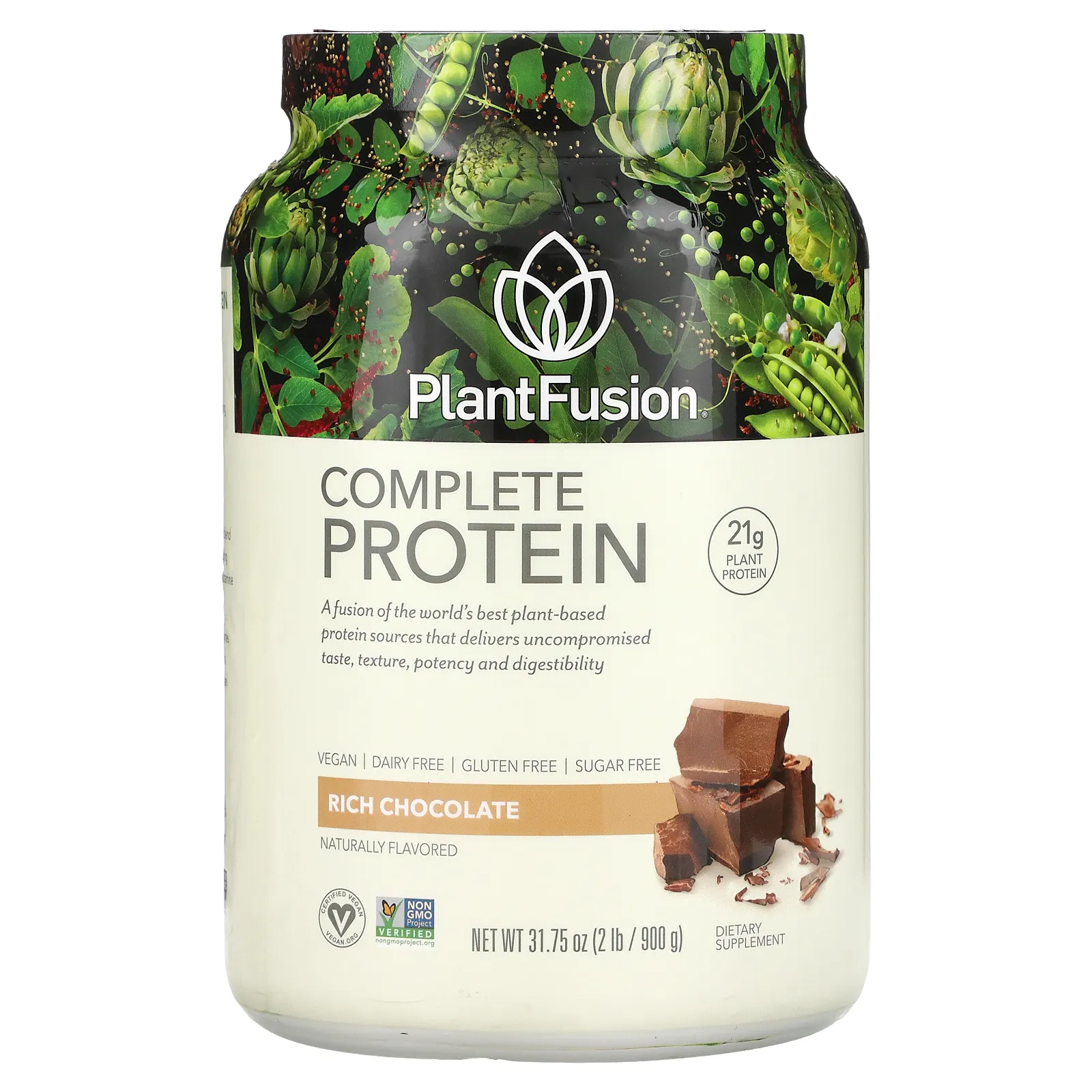 PlantFusion, Complete Protein, насыщенный шоколад, 900 г (2 фунта)