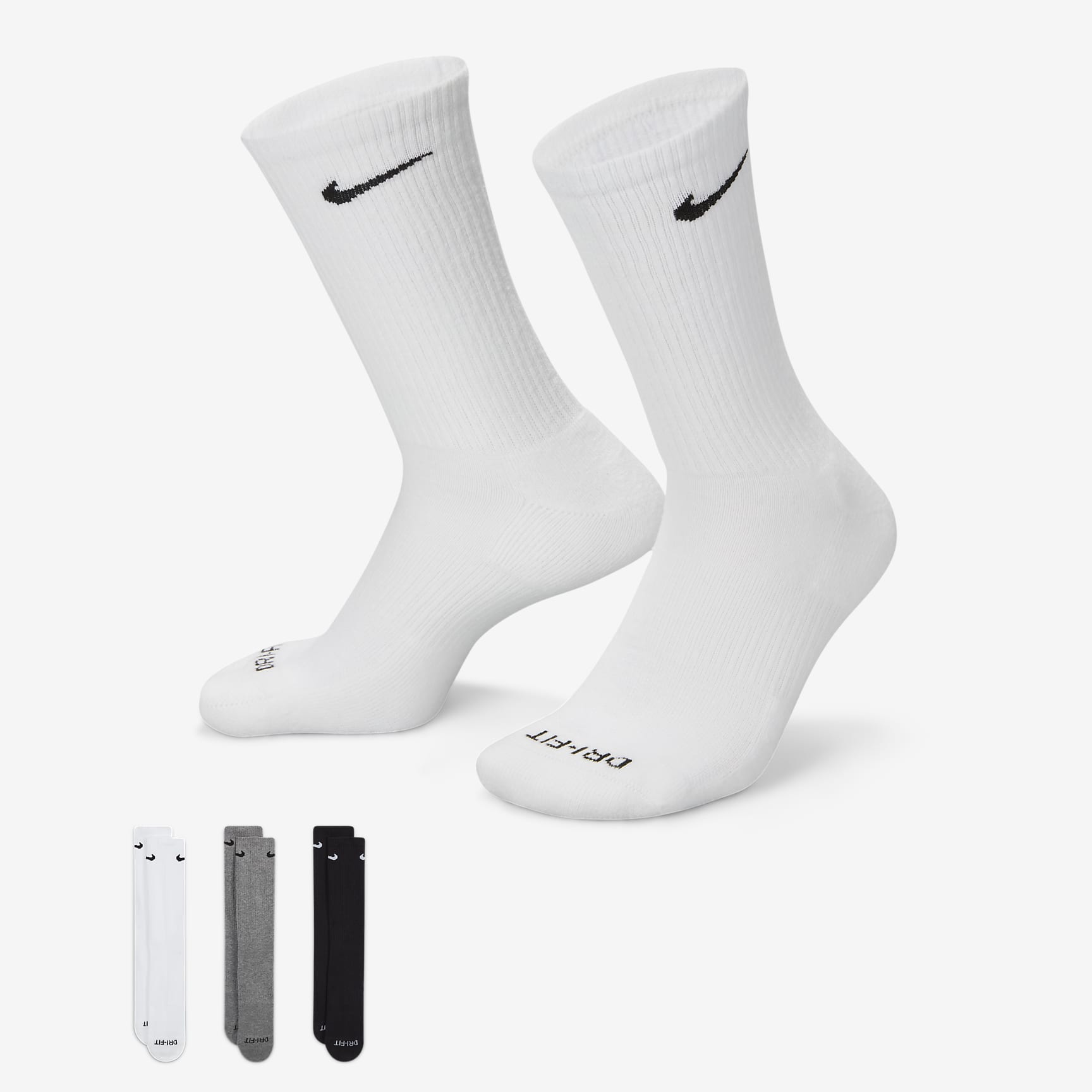 Nike Everyday Plus Cushioned Training Crew Socks (3 Pairs)