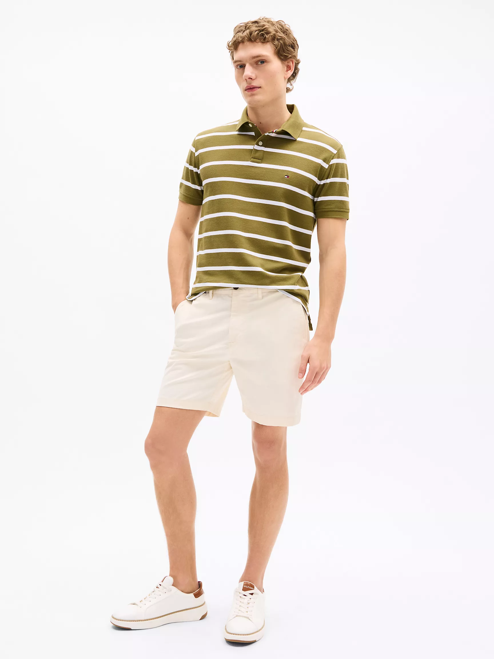 Мужское поло Tommy Hilfiger, Полосатое влагоотводящее поло стандартного кроя