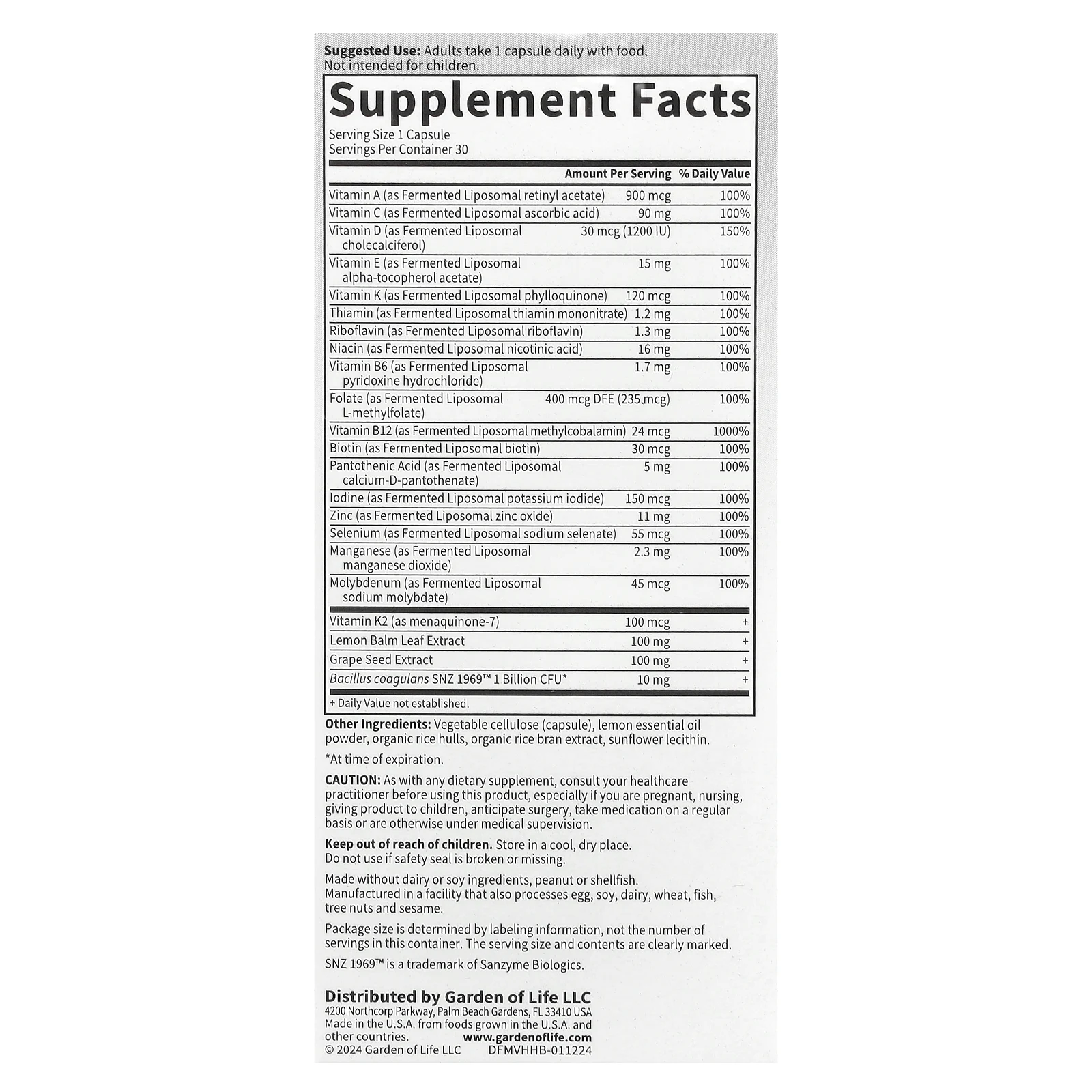 Garden of Life, Тереза Formated Multi +, Heart Health, 30 капсул