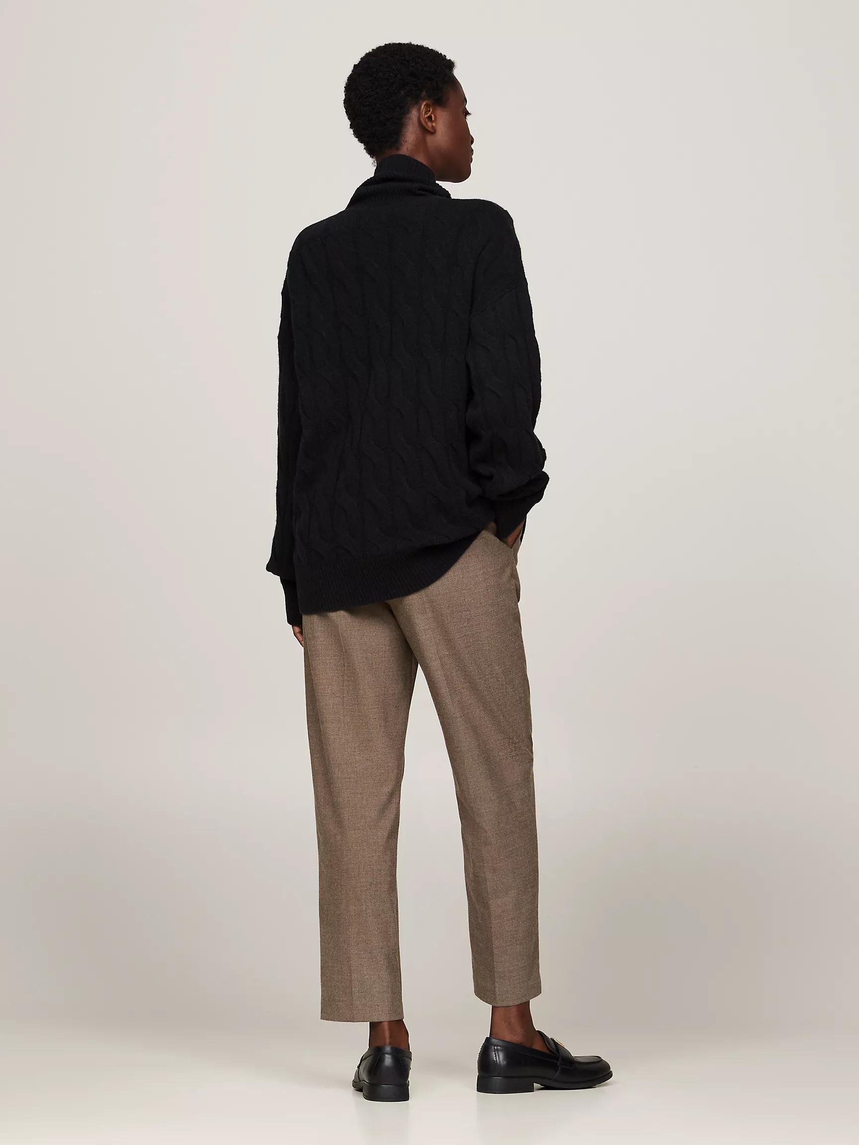 Женский свитер Tommy Hilfiger, Свободный шерстяной свитер с высоким воротником