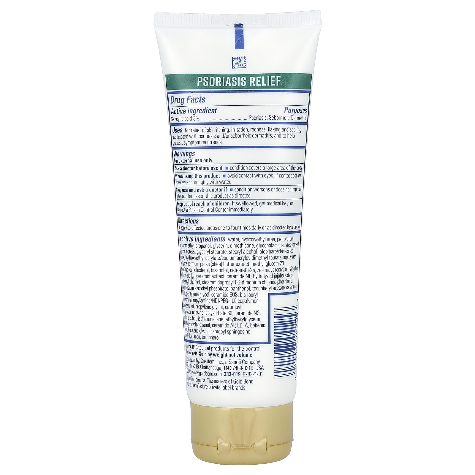 Gold Bond, лечебный крем для облегчения симптомов псориаза, максимальное действие, 113 г (4 унции)