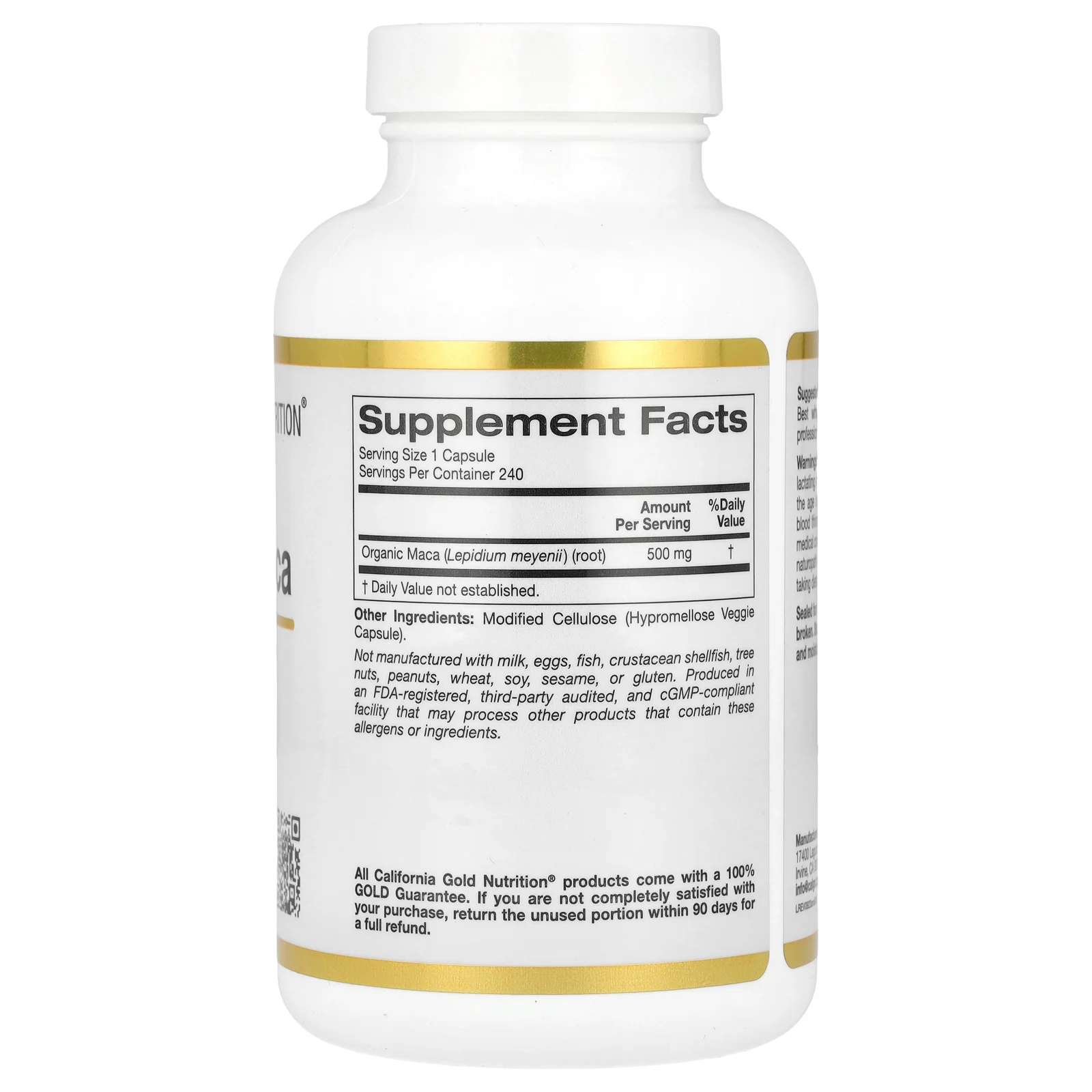 California Gold Nutrition, перуанская мака, 500 мг, 240 растительных капсул