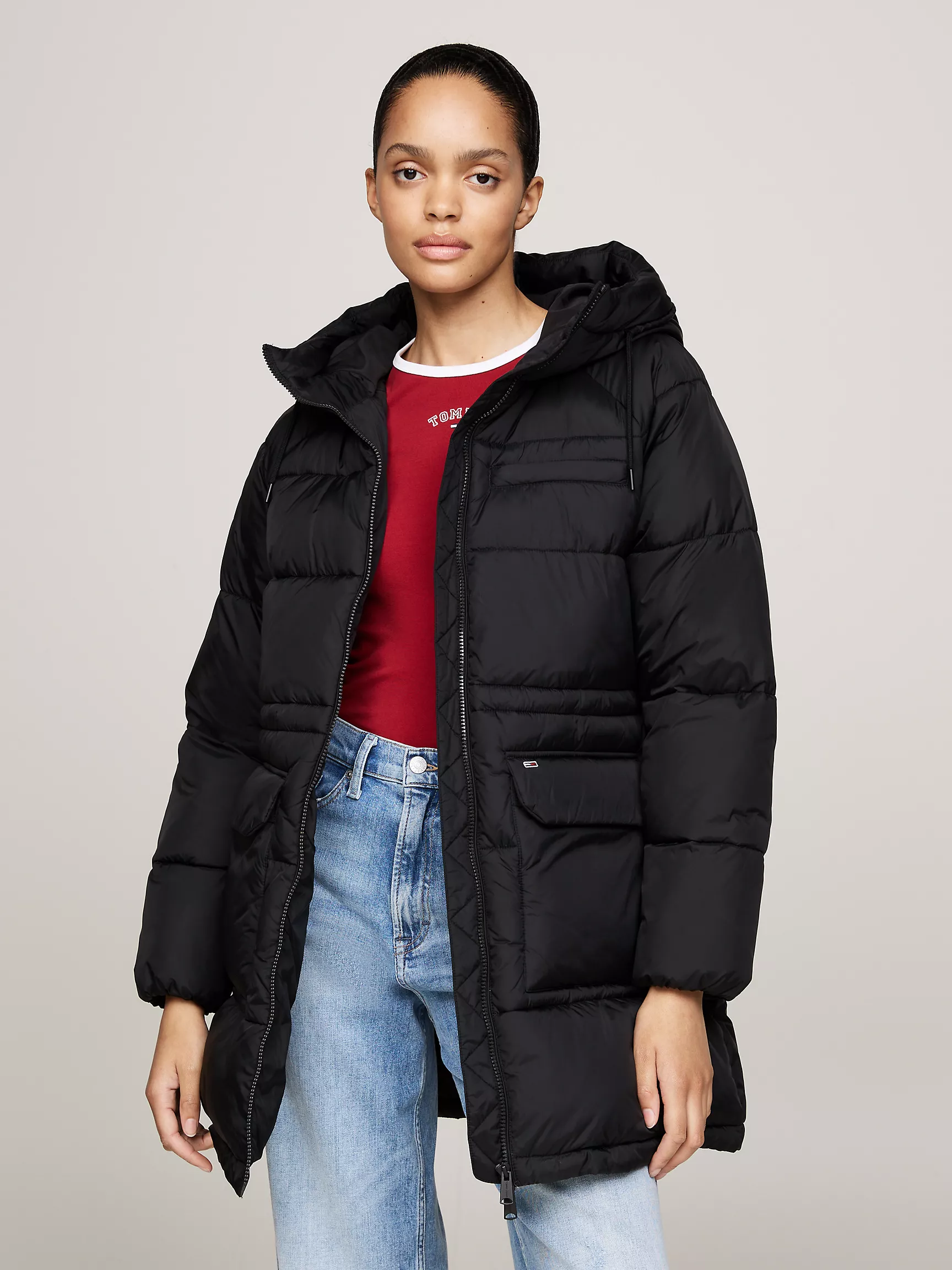 Женское пальто Tommy Hilfiger, Водоотталкивающее пуховое пальто с капюшоном