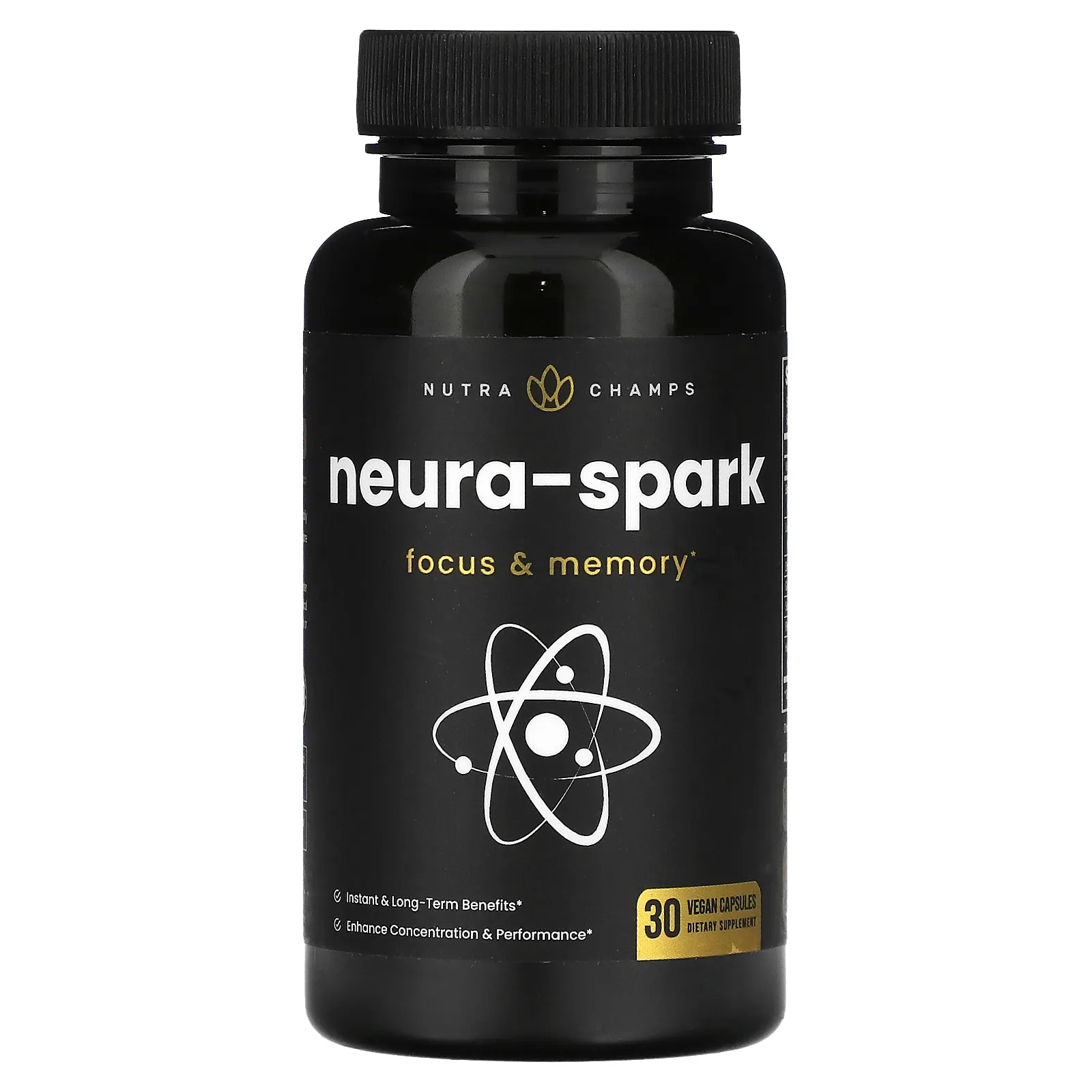 NutraChamps, Neura-Spark, для концентрации и памяти, 30 веганских капсул