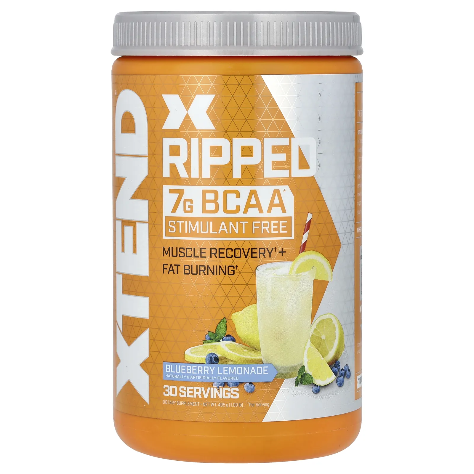 Xtend, Ripped, 7 г аминокислот с разветвленными цепями, со вкусом черничного лимонада, 495 г (1,09 фунта)