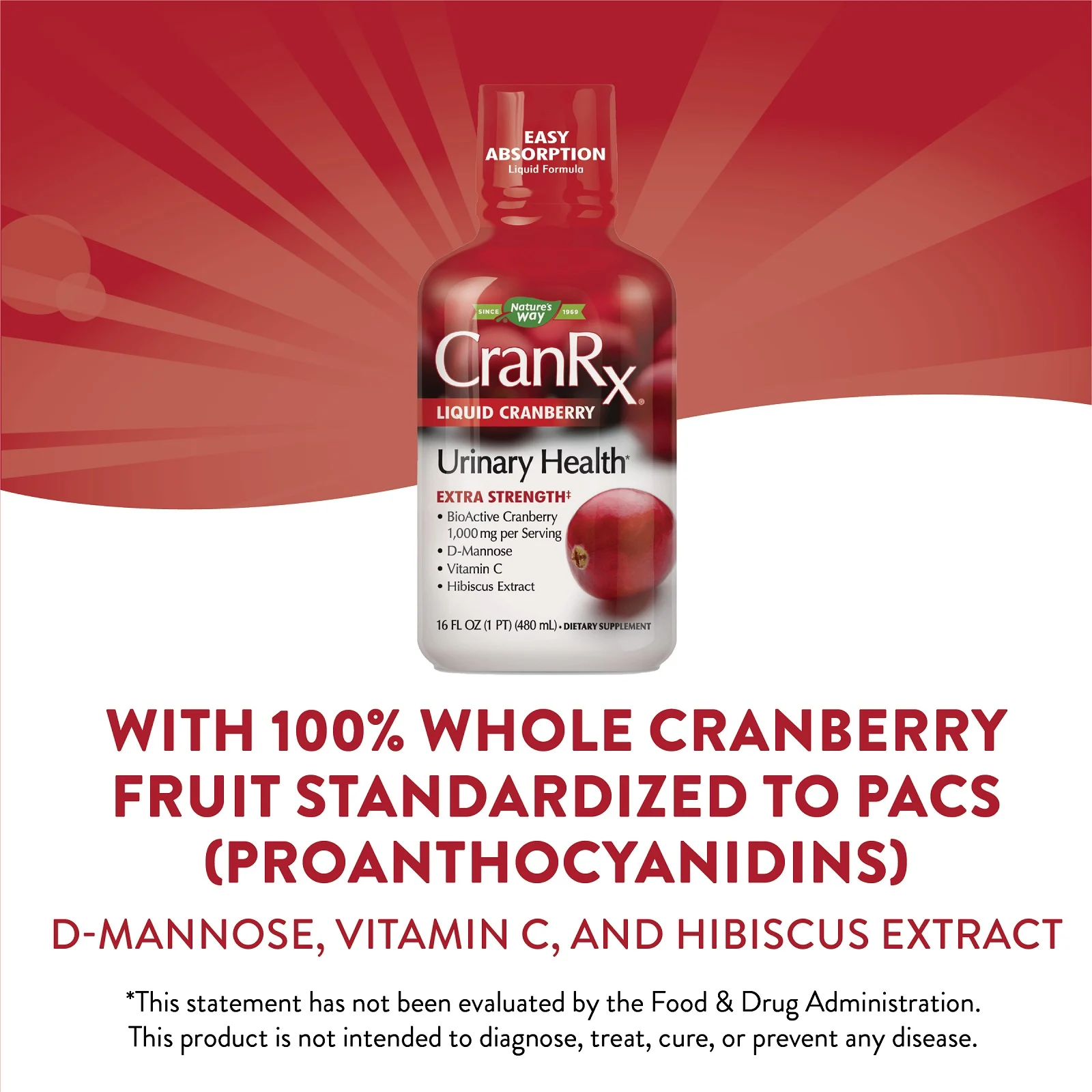 Nature's Way, CranRX, клюквенный сок, 16 жидких унций (480 мл)