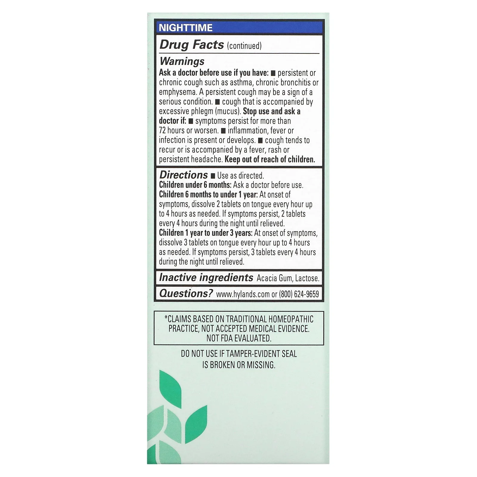 Hyland's Naturals, Для детей, комбо-упаковка в крошечных таблетках от простуды, для дневного и вечернего приема, для детей от 6 месяцев, 2 флакона, по 125 быстрорастворимых таблеток