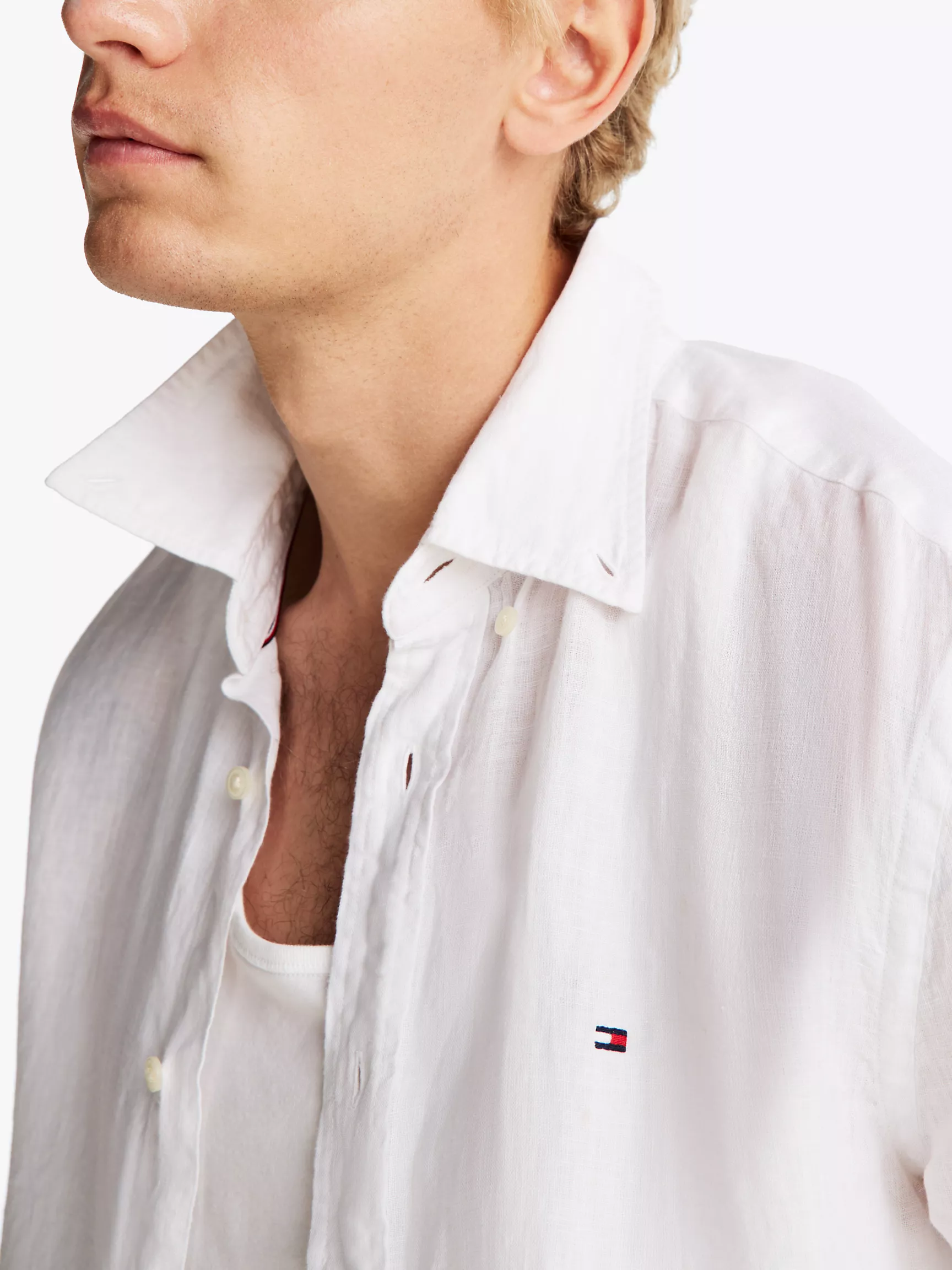 Мужская рубашка Tommy Hilfiger, Стандартная рубашка из окрашенного льна