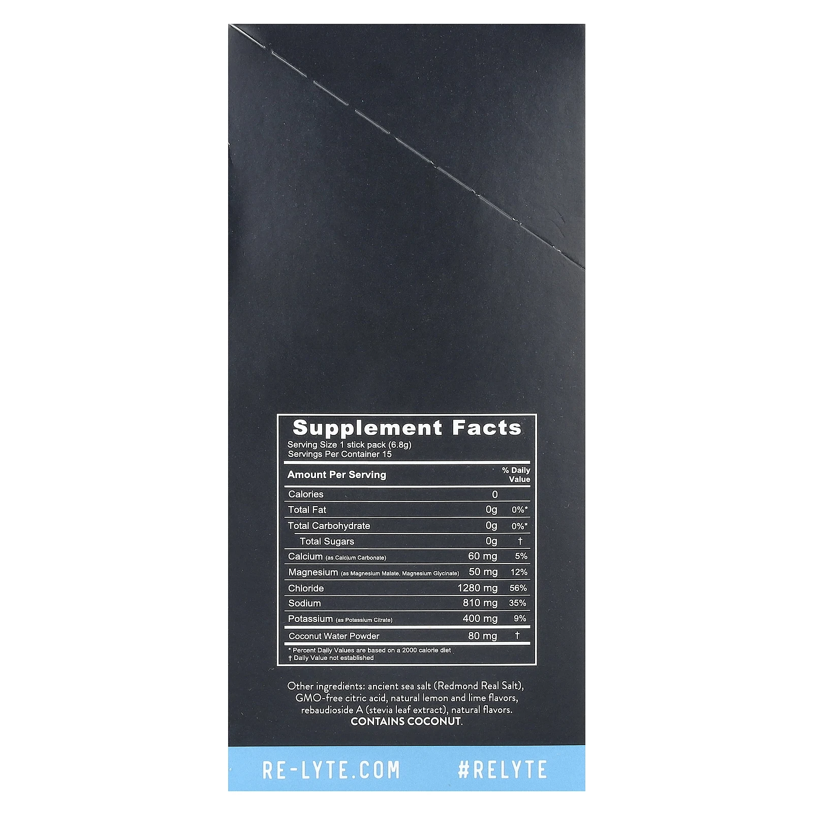 Redmond Trading Company, Re-Lyte® Hydration, лимон и лайм, 15 пакетиков в стиках по 6,8 г (0,24 унции)