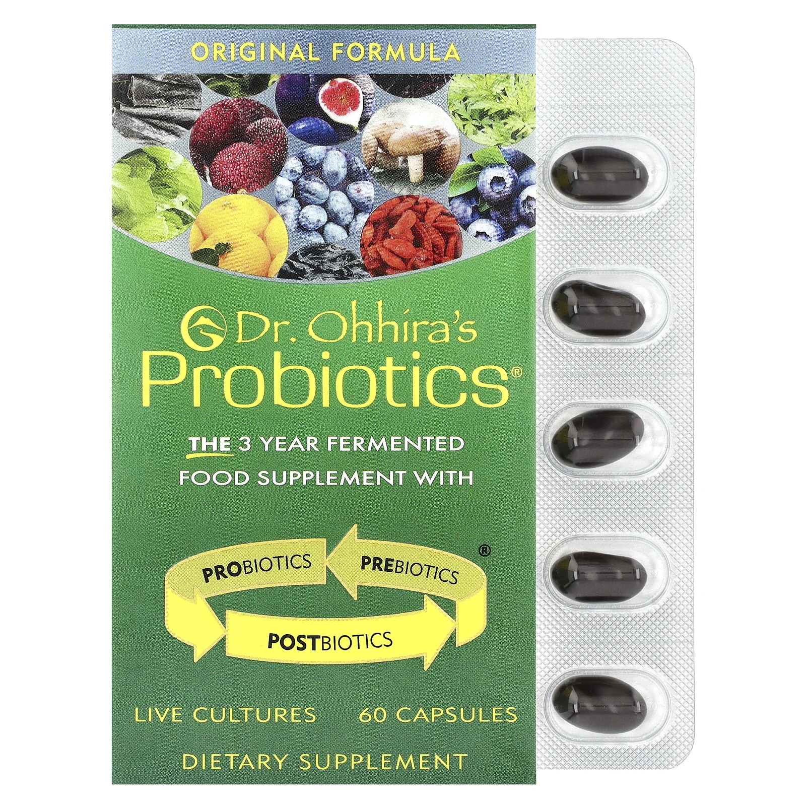 Dr. Ohhira's, Probiotics, добавка с пробиотиками, оригинальная рецептура, 60 капсул